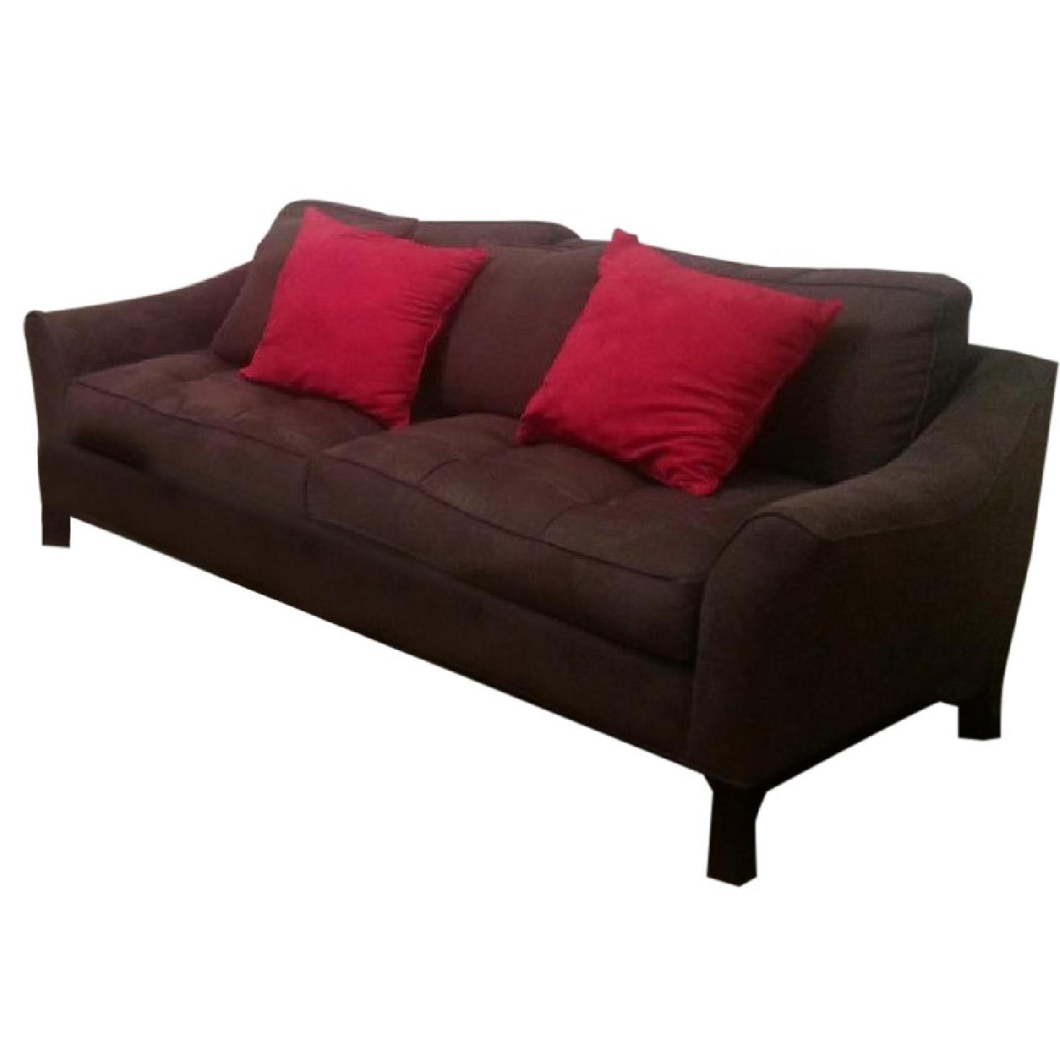 Raymour & Flanigan Microfiber 3 Seater + Loveseat - image-0