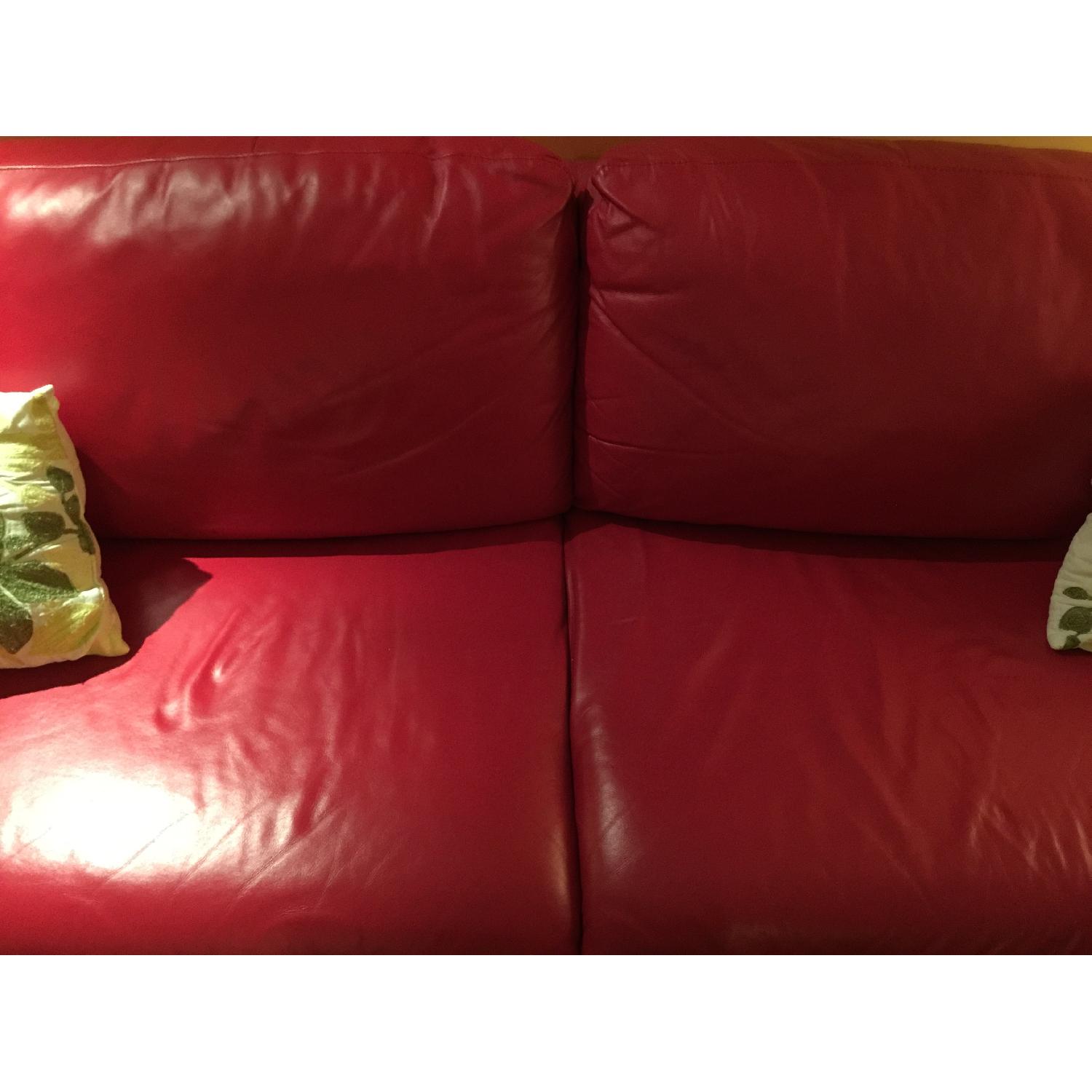 Red Leather Couch - image-5