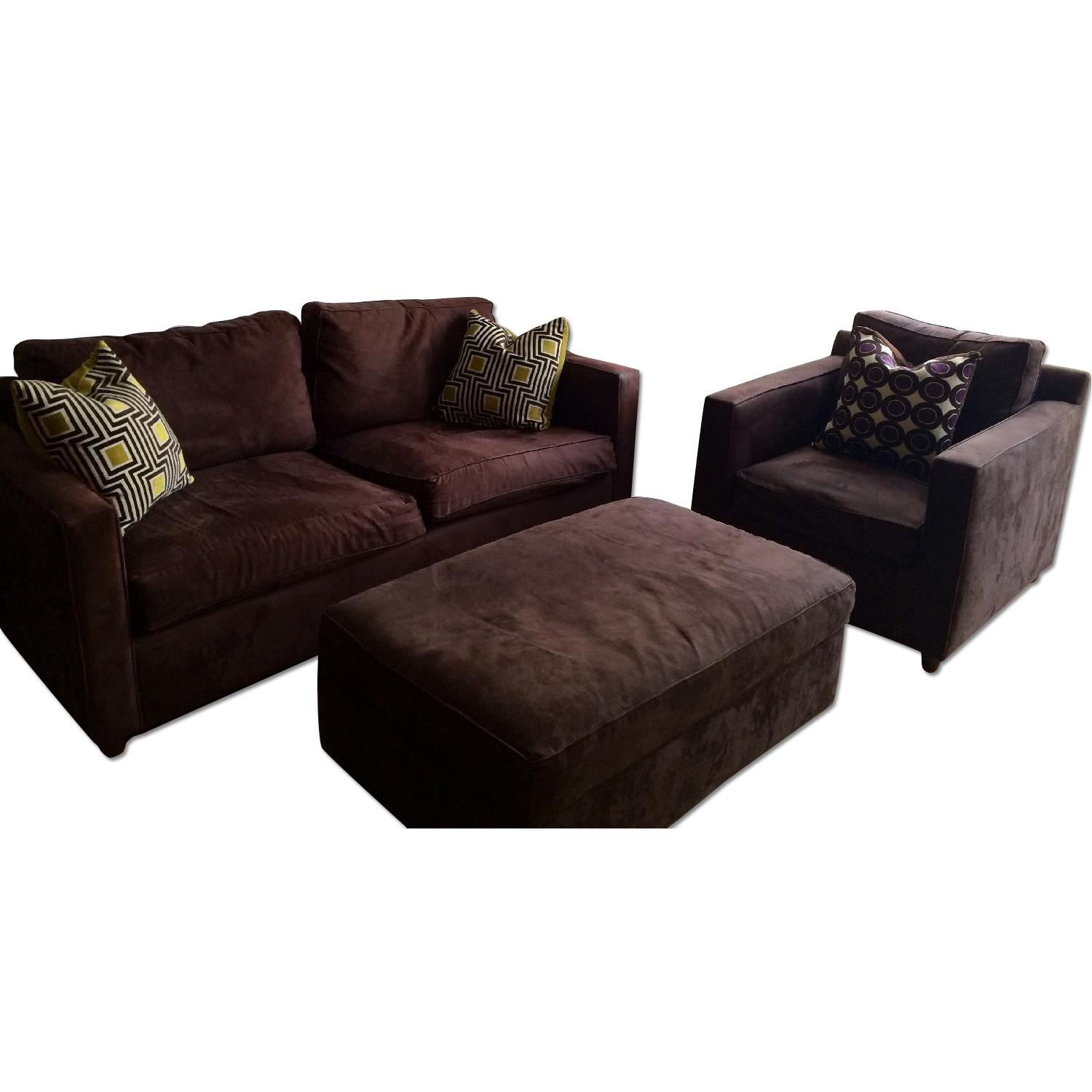 Crate & Barrel 3 Seater Sofa + Chair & Storage Ottoman AptDeco