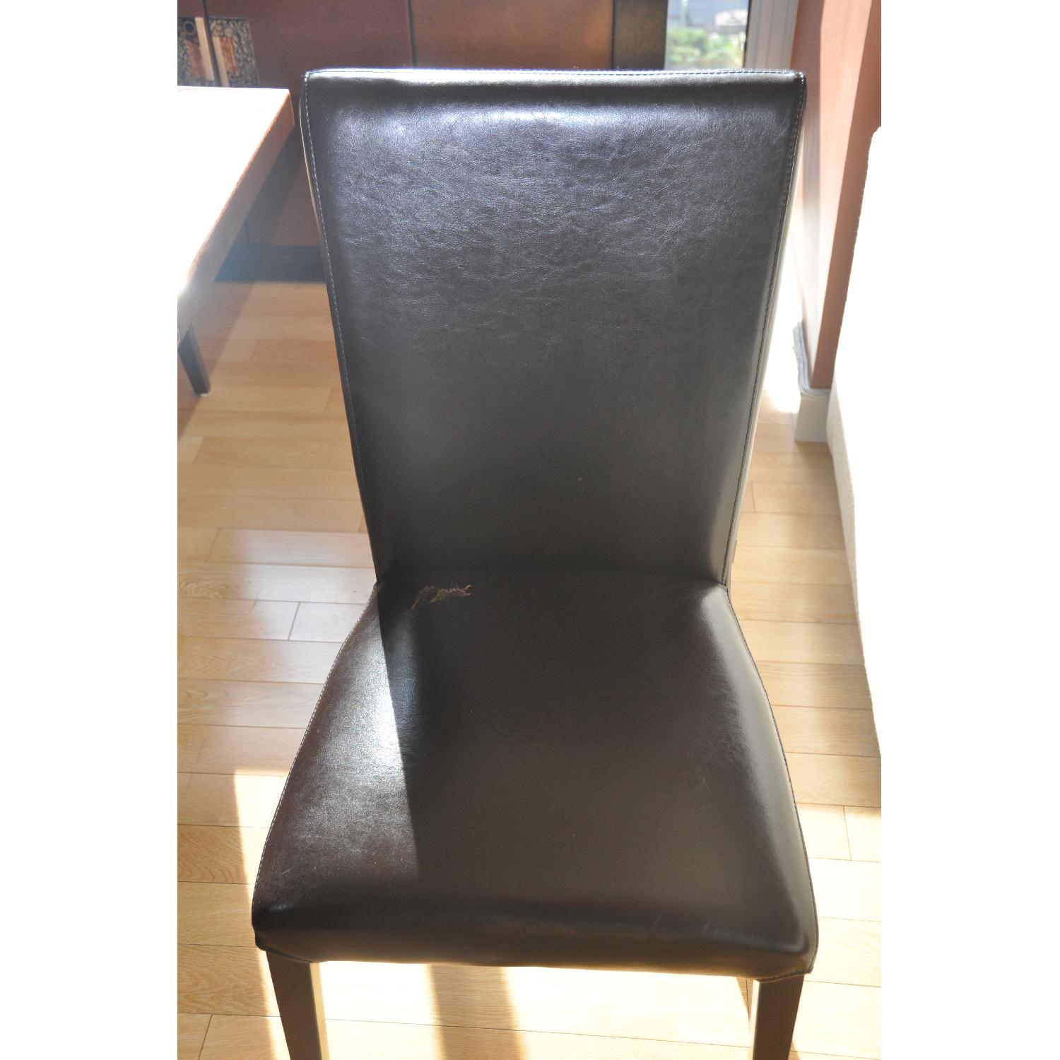 Collage Dining Room Table and Collage Buffet w/ 4 Leather Chairs - image-4