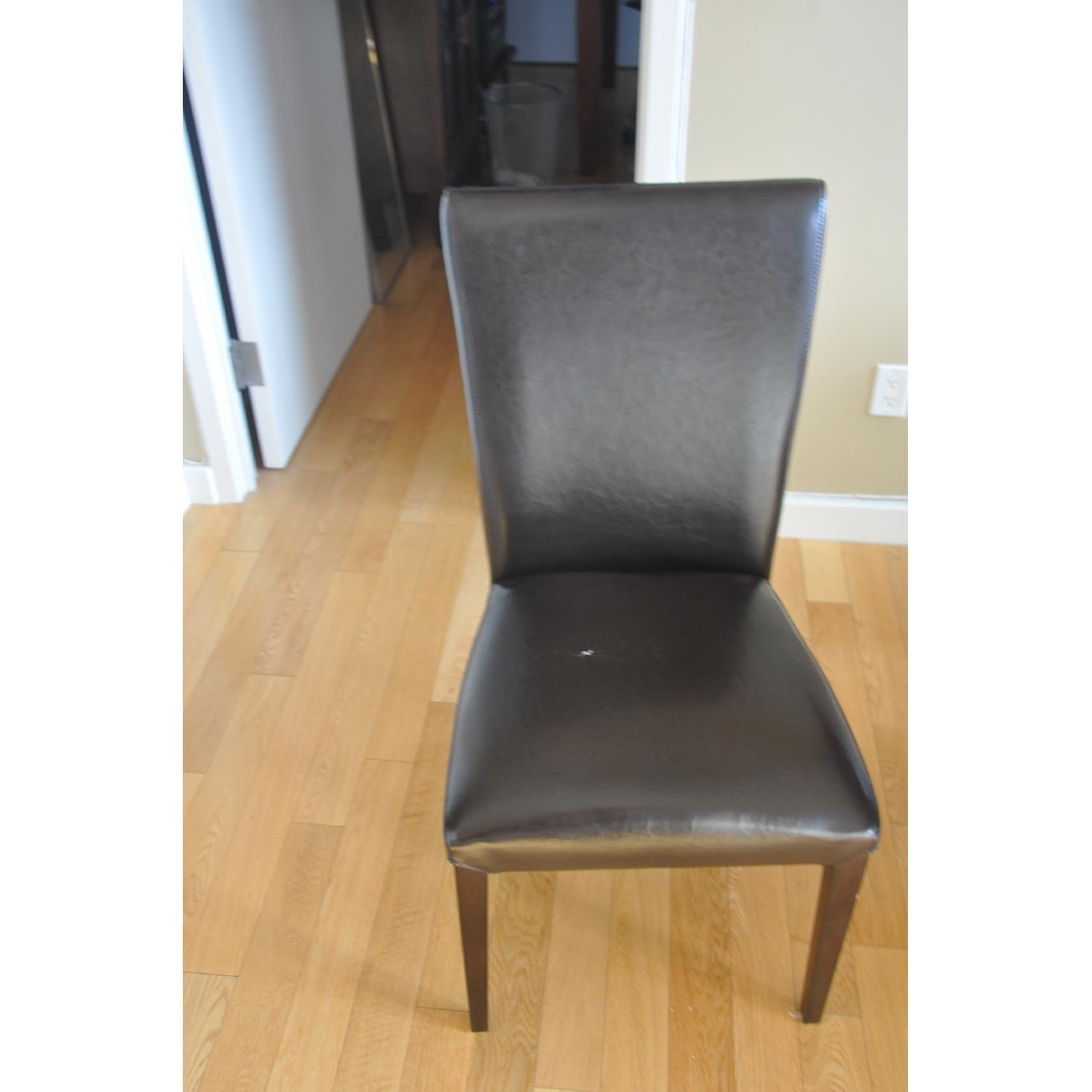 Collage Dining Room Table and Collage Buffet w/ 4 Leather Chairs - image-5