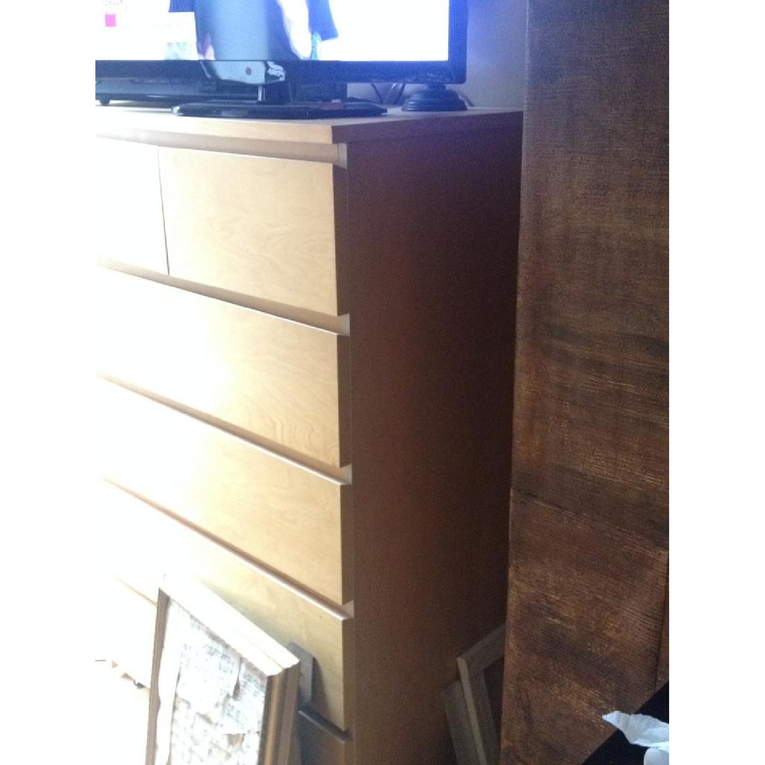 Ikea Malm Beech Wood Light Blonde 6 Drawer Dresser AptDeco