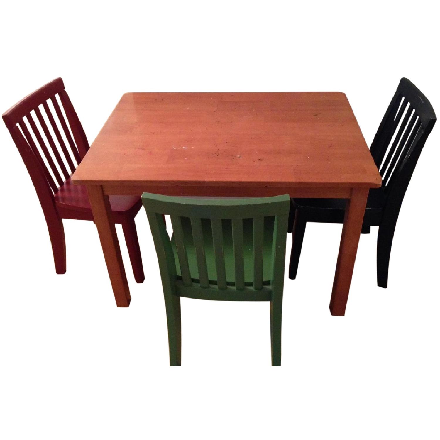 Pottery Barn Kids Art Table w/ 3 Chairs - image-0