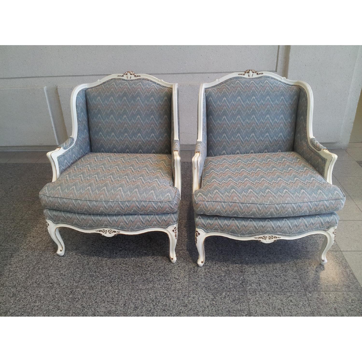 French Louis XV Style Bergere Chairs - Set of 2 - image-1