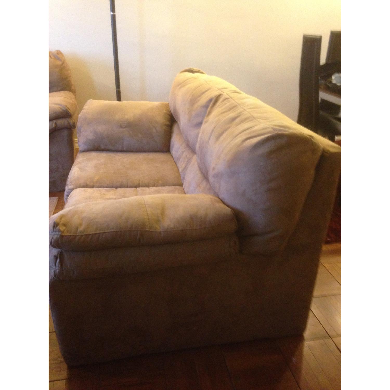 Beige Microsuede 2-Seater Couch - image-3