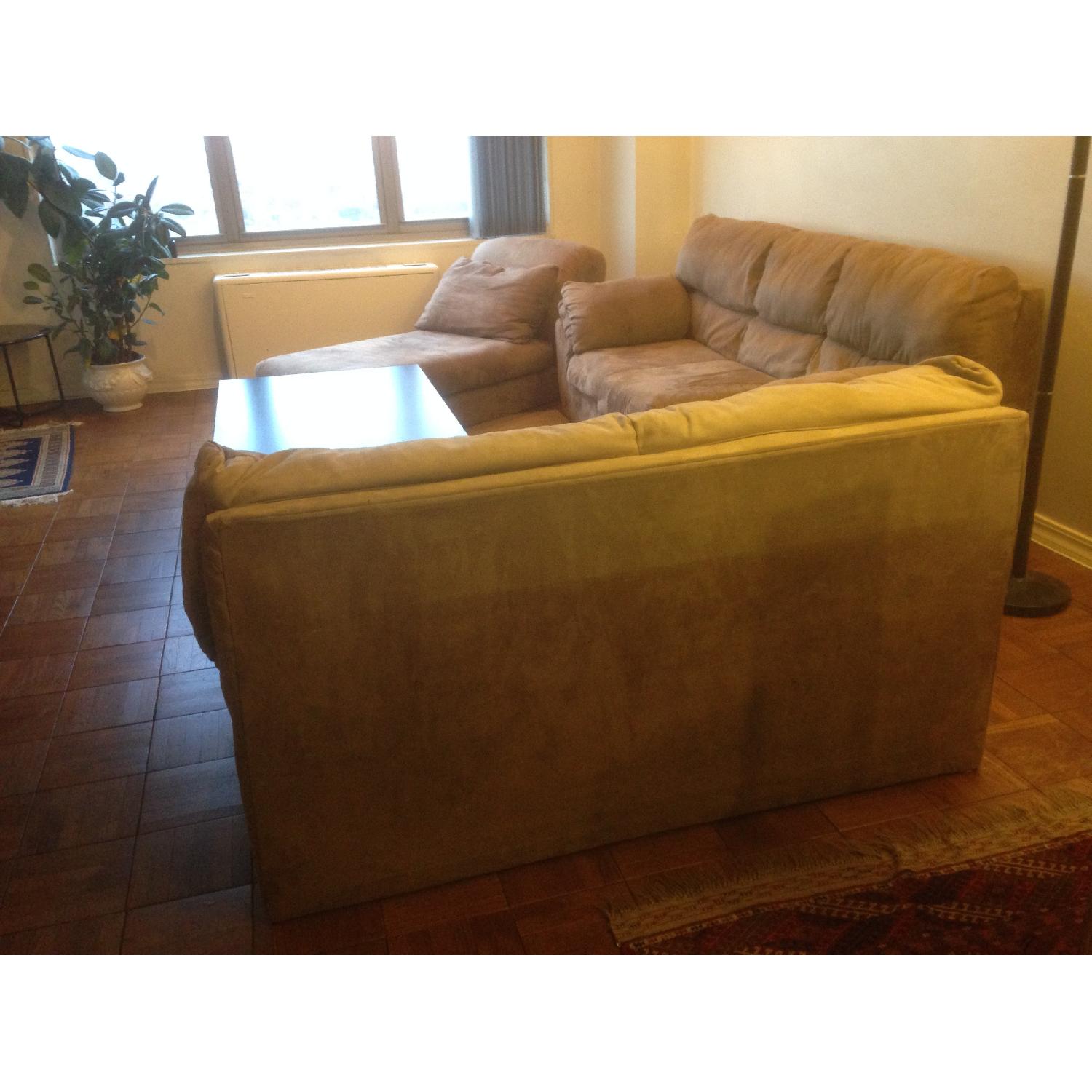 Beige Microsuede 2-Seater Couch - image-4