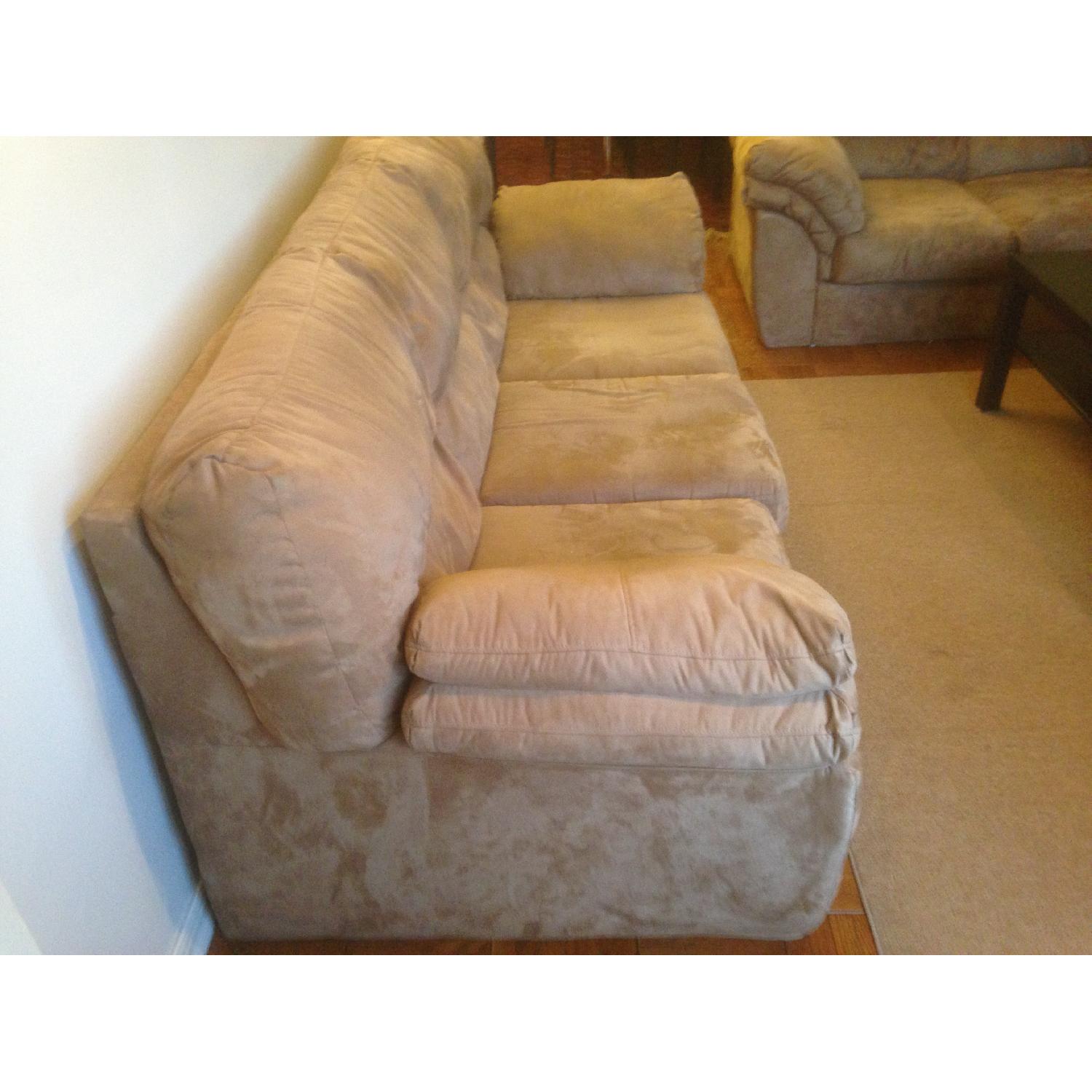 Beige Microsuede 3-Seater Couch - image-2