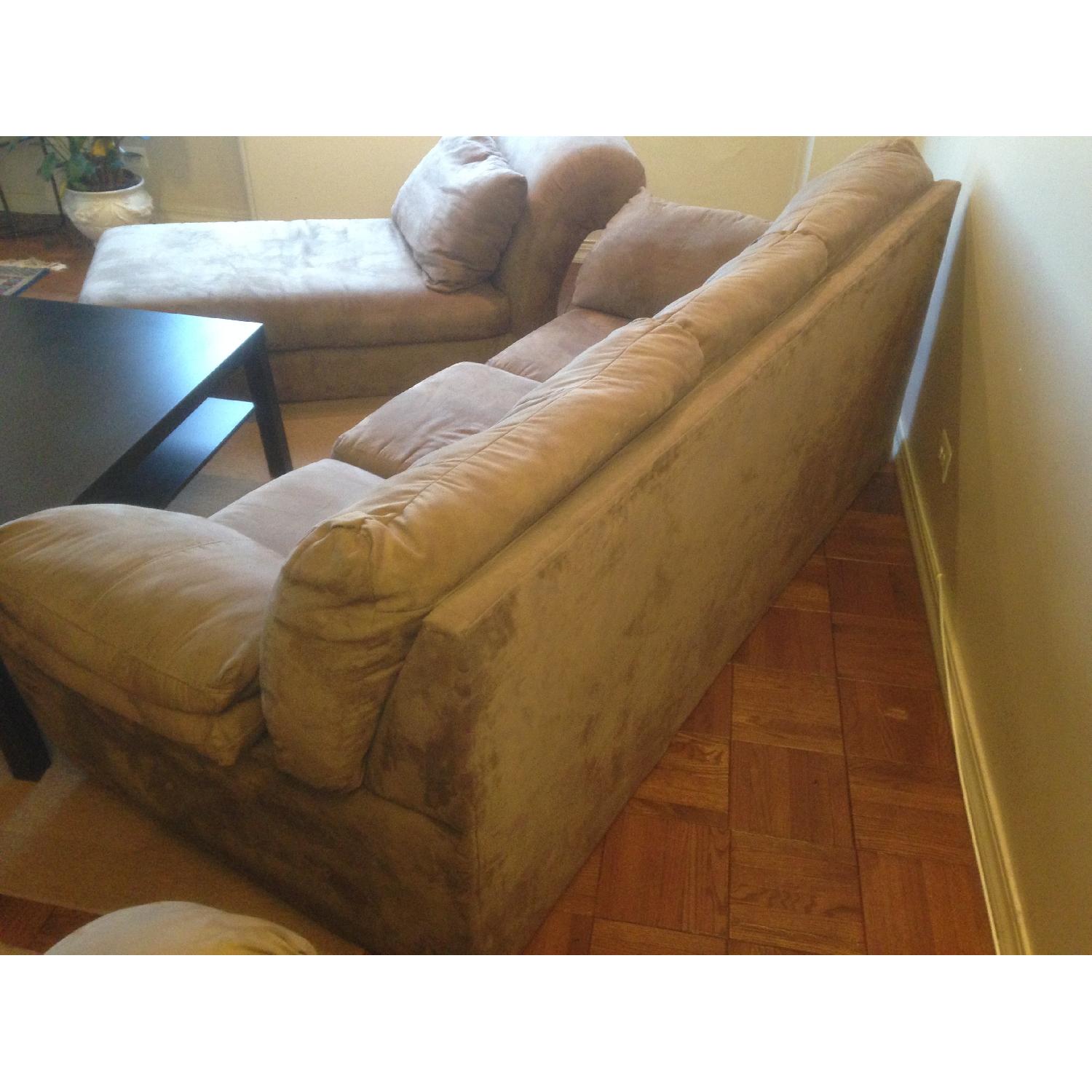 Beige Microsuede 3-Seater Couch - image-4