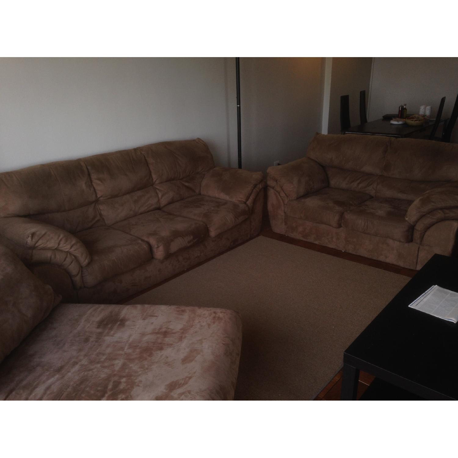 Beige Microsuede 3-Seater Couch - image-6