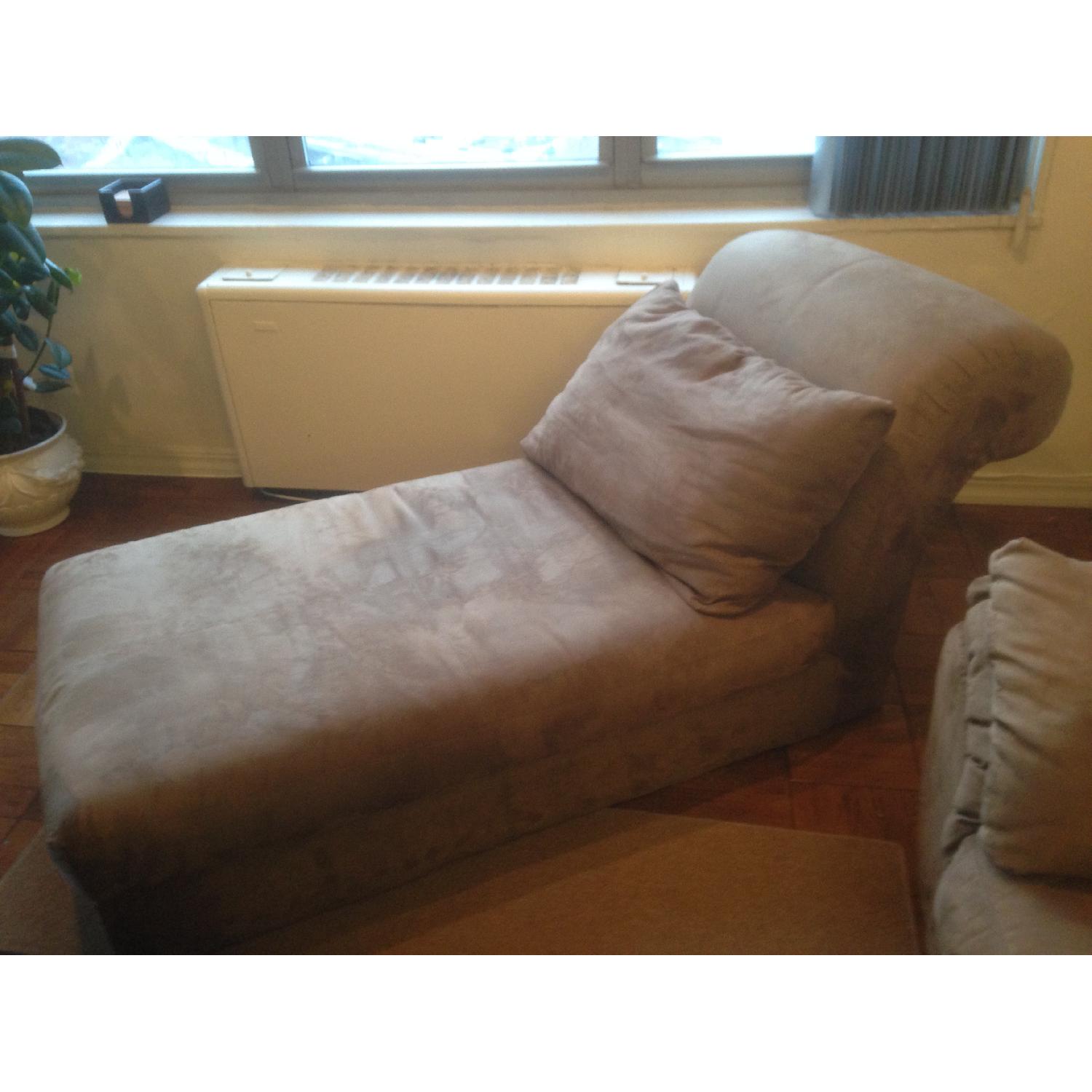 Beige Microsuede Chez Lounge - image-1