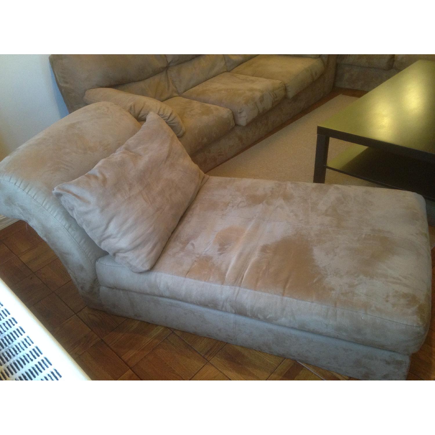 Beige Microsuede Chez Lounge - image-3