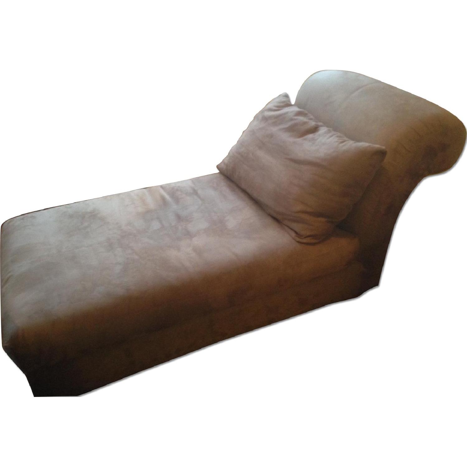 Beige Microsuede Chez Lounge - image-0