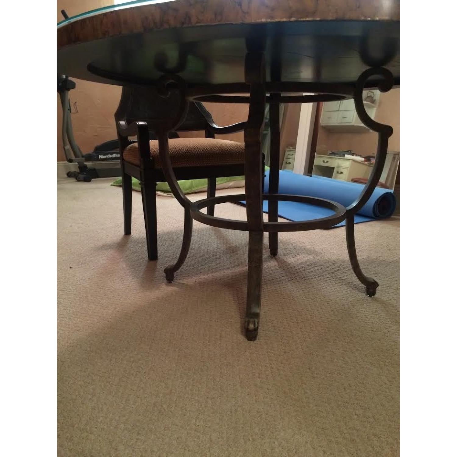 Round Metal Frame/Glass Top Dining Table w/ 6 Chairs - image-3
