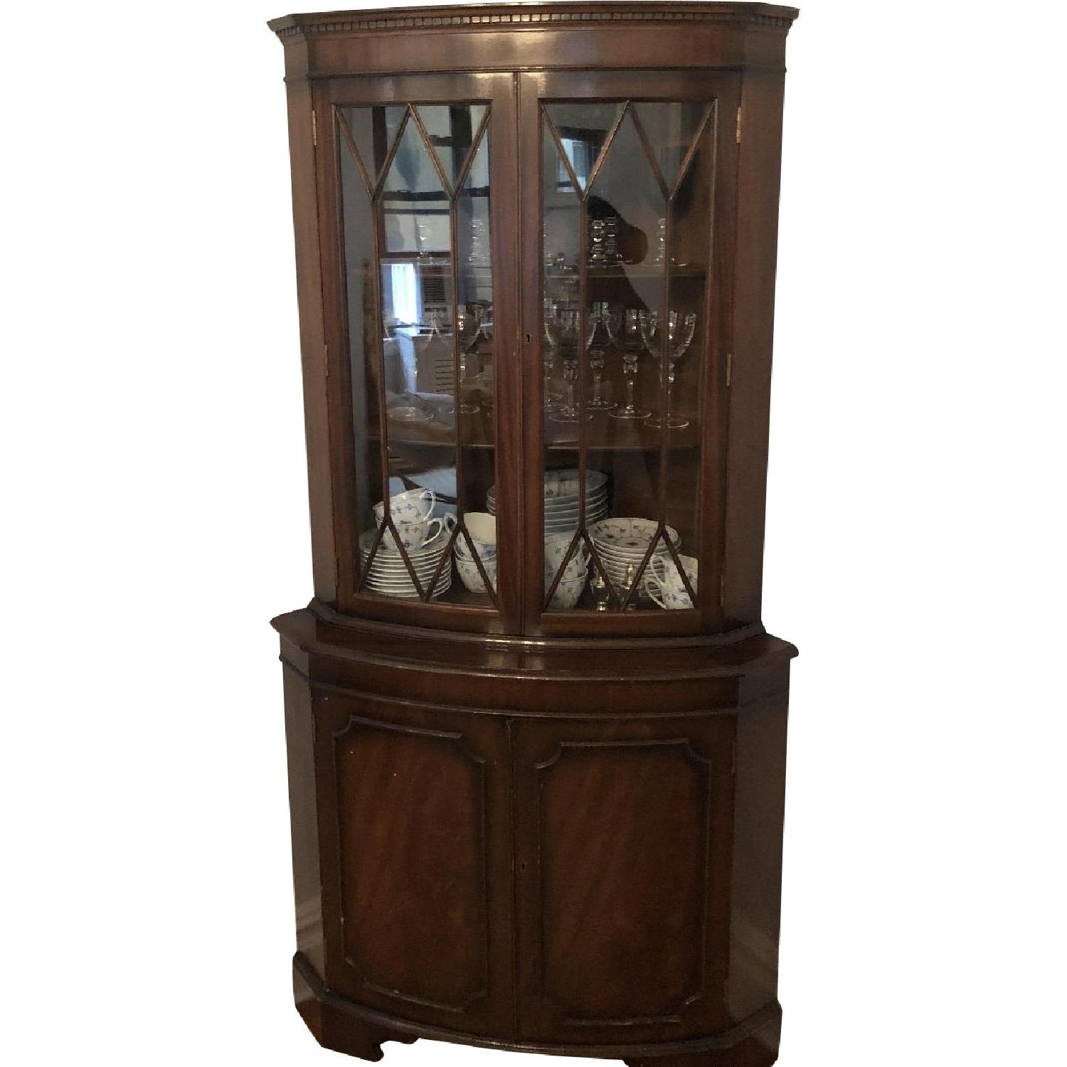Antique Mahogany Corner Cabinet - image-0