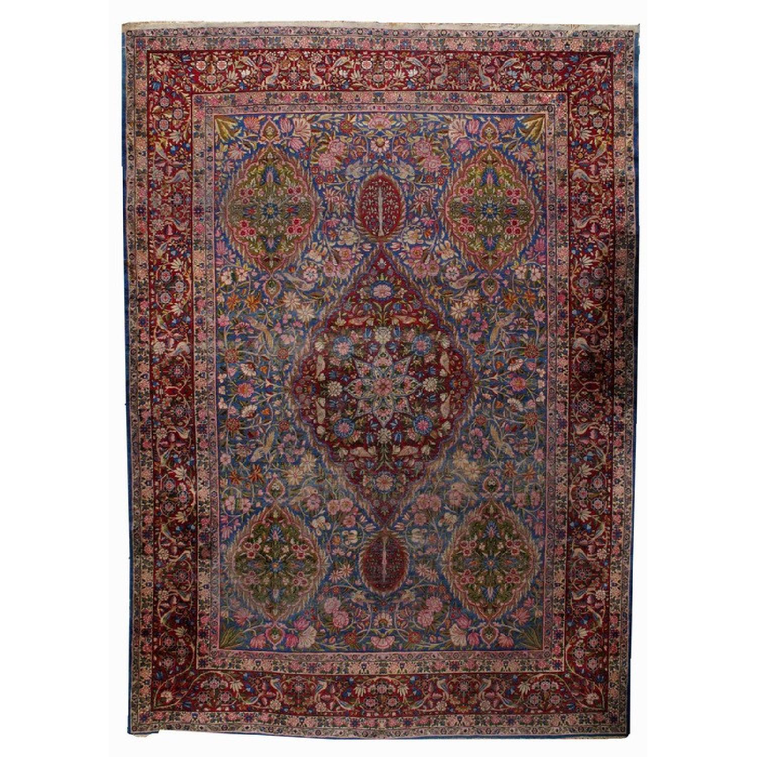 Antique Handmade Persian Yazd Rug - AptDeco