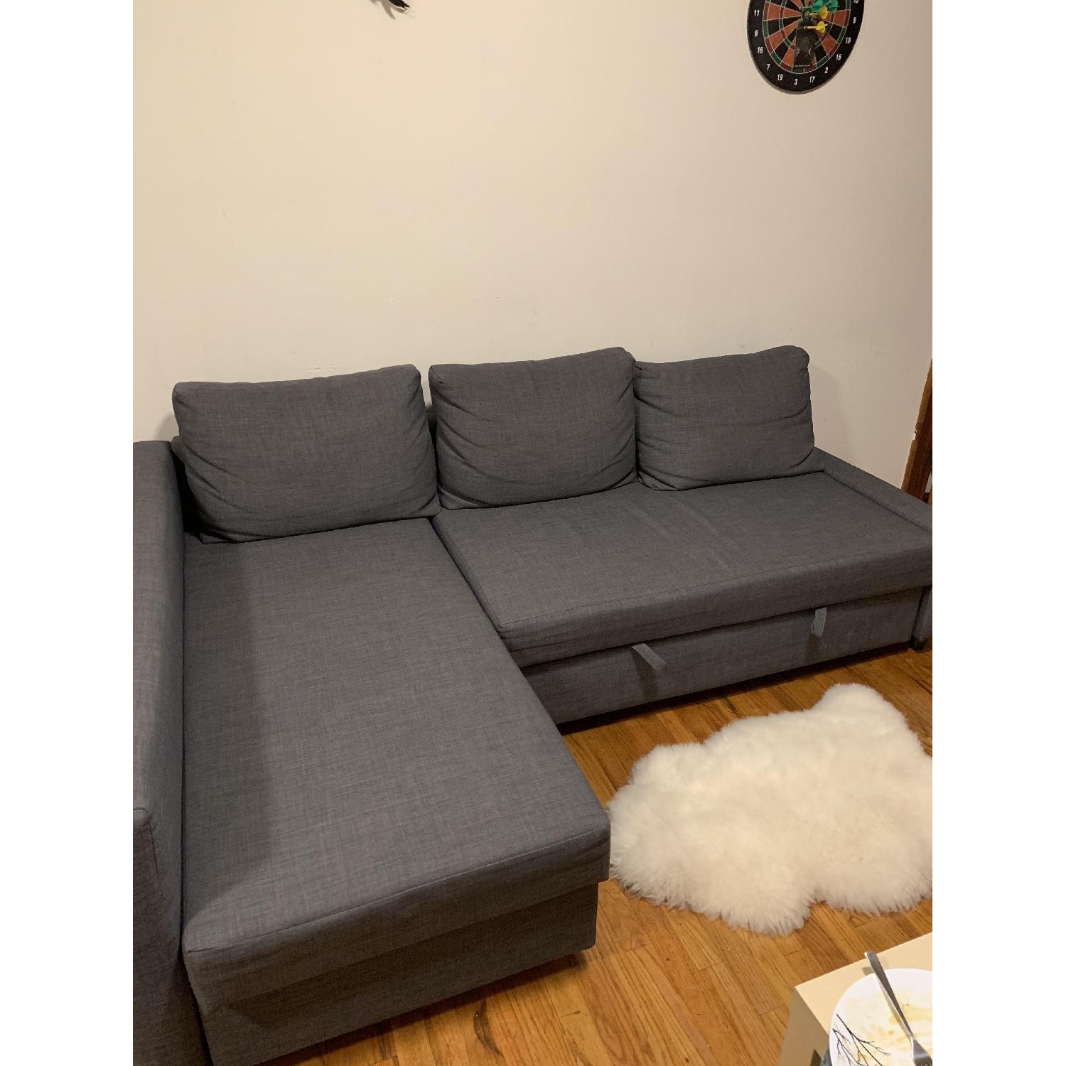 Ikea Friheten Grey Sleeper Sectional Sofa w/ Storage - image-1