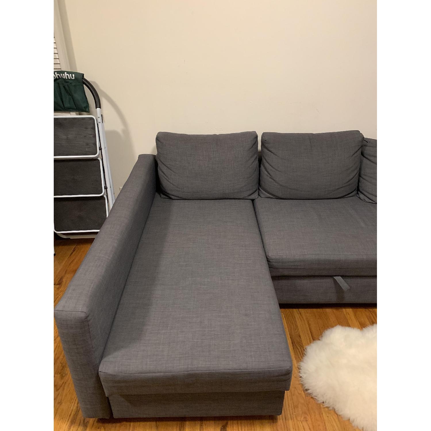 Ikea Friheten Grey Sleeper Sectional Sofa W Storage Aptdeco