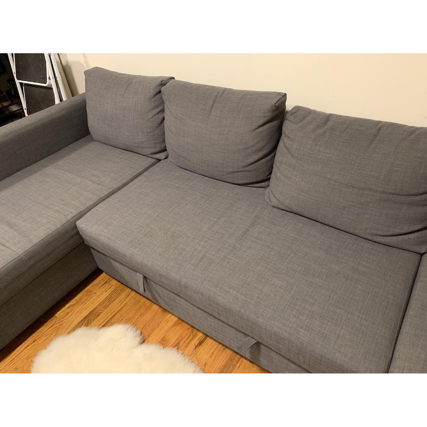 Ikea Friheten Grey Sleeper Sectional Sofa w/ Storage - image-3