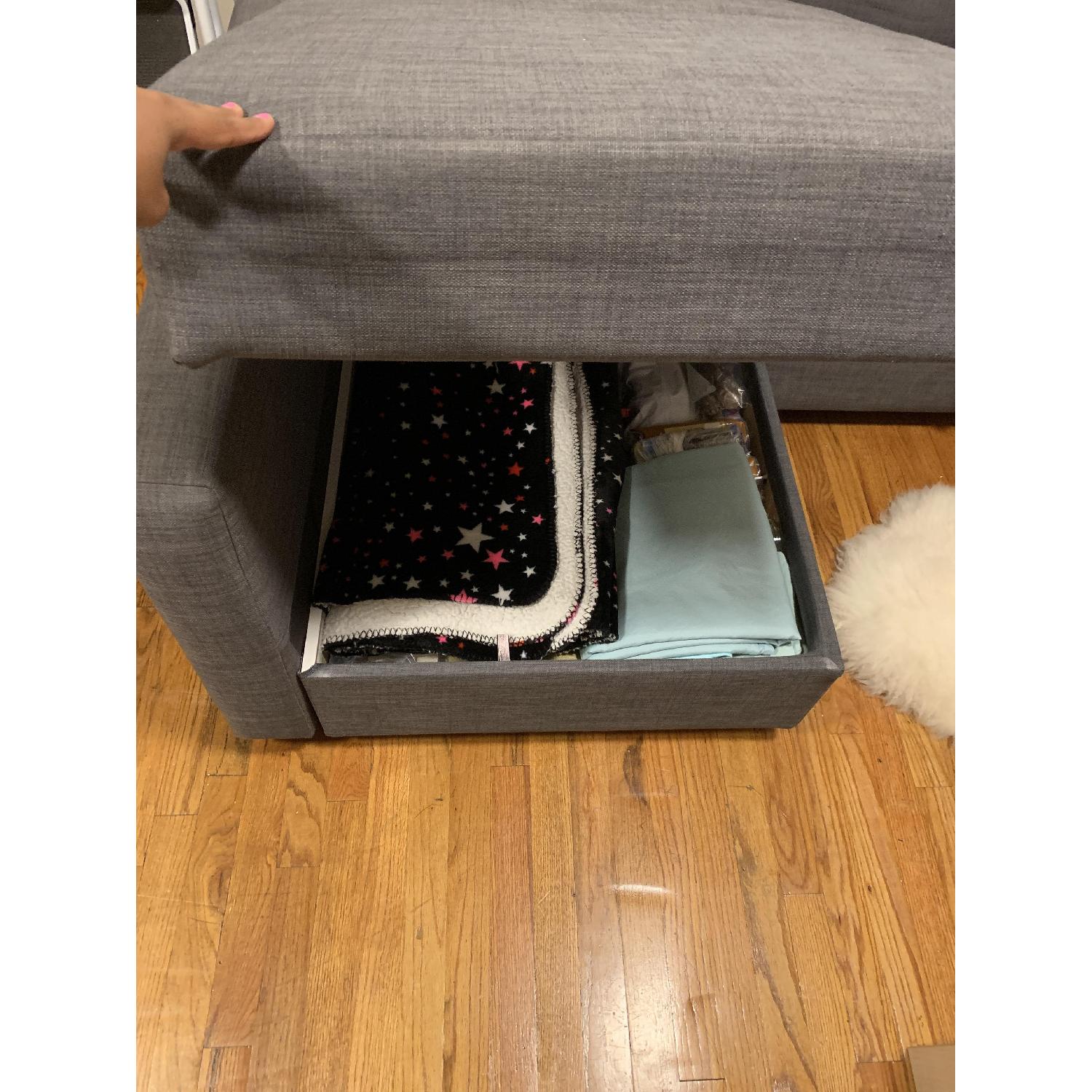 Ikea Friheten Grey Sleeper Sectional Sofa w/ Storage - image-5
