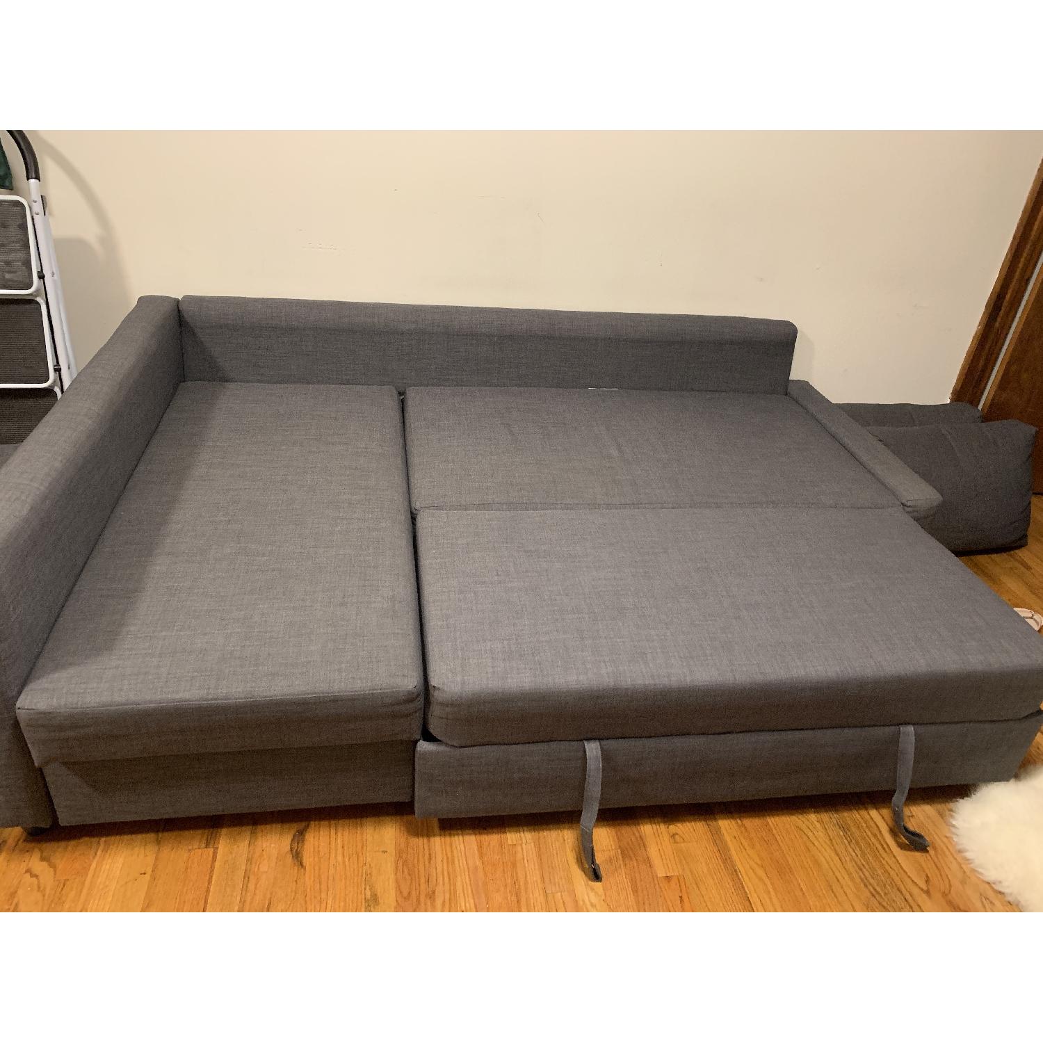 Ikea Friheten Grey Sleeper Sectional Sofa w/ Storage - image-8