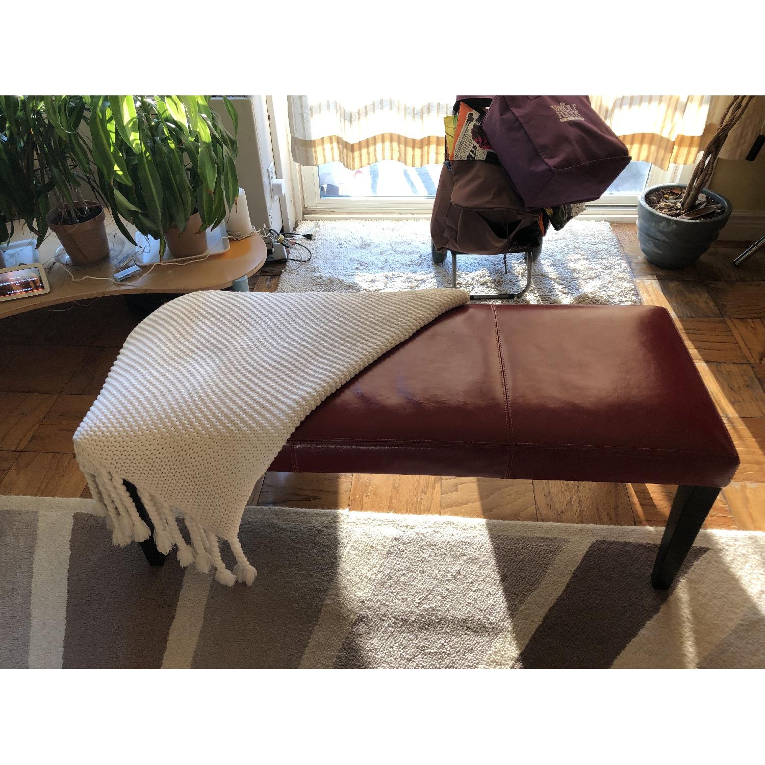 Red Leather Bench - image-2