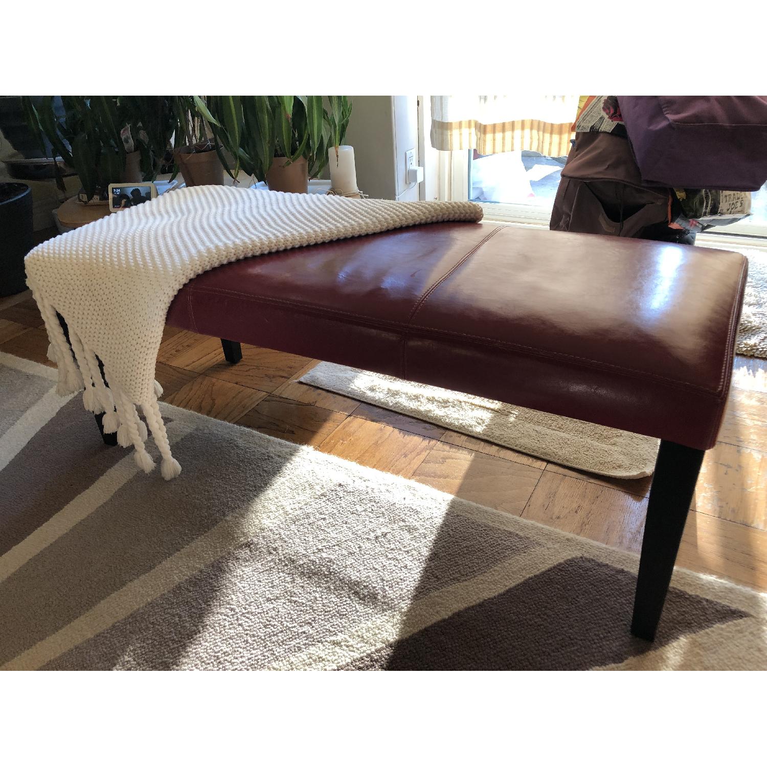 Red Leather Bench - image-3