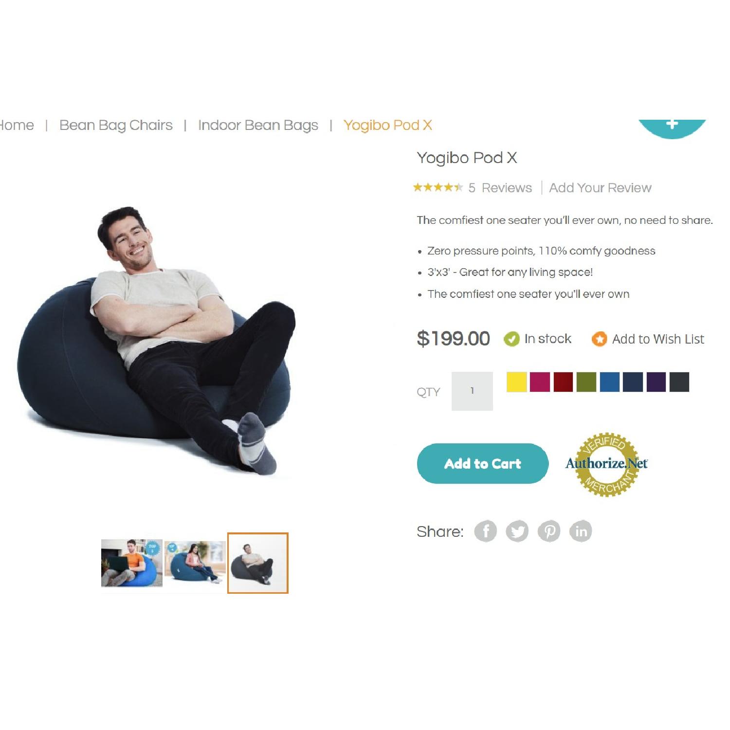 Yogibo Pod/Bean Bag Chair & Support - image-3
