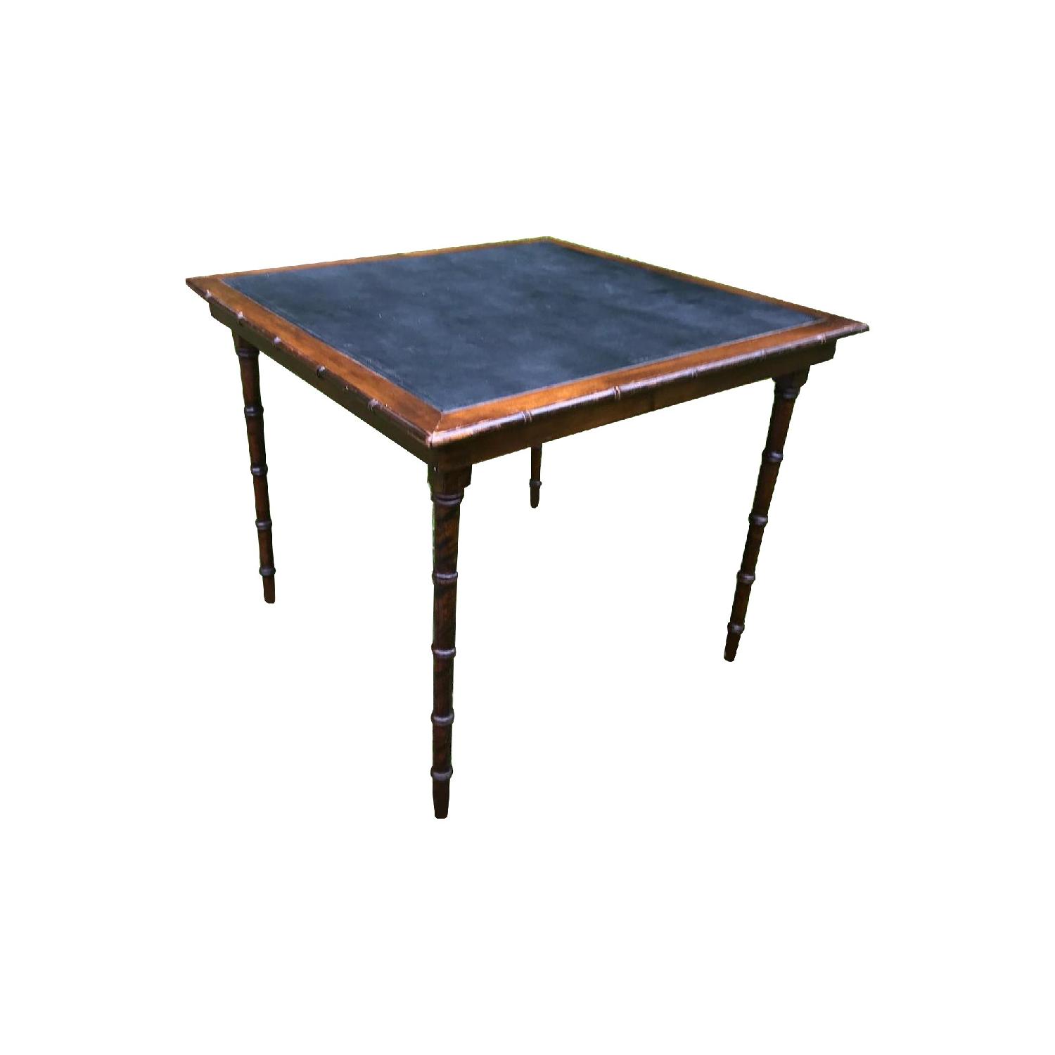 Norquist Faux Bamboo & Cane Folding Table w/ 3 Chairs - image-0