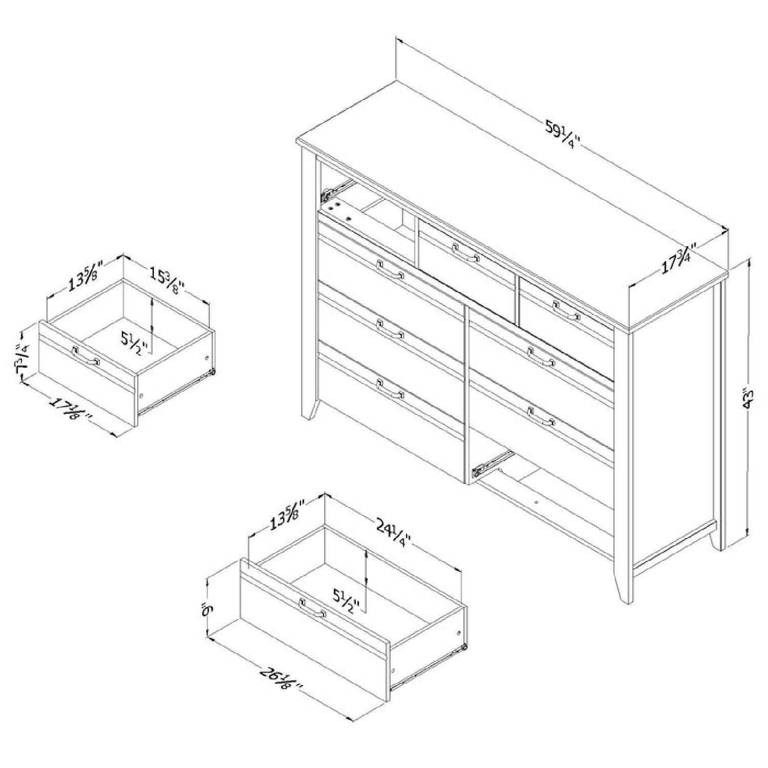 South Shore 9 Drawer Double Dresser in Weathered Oak - image-2
