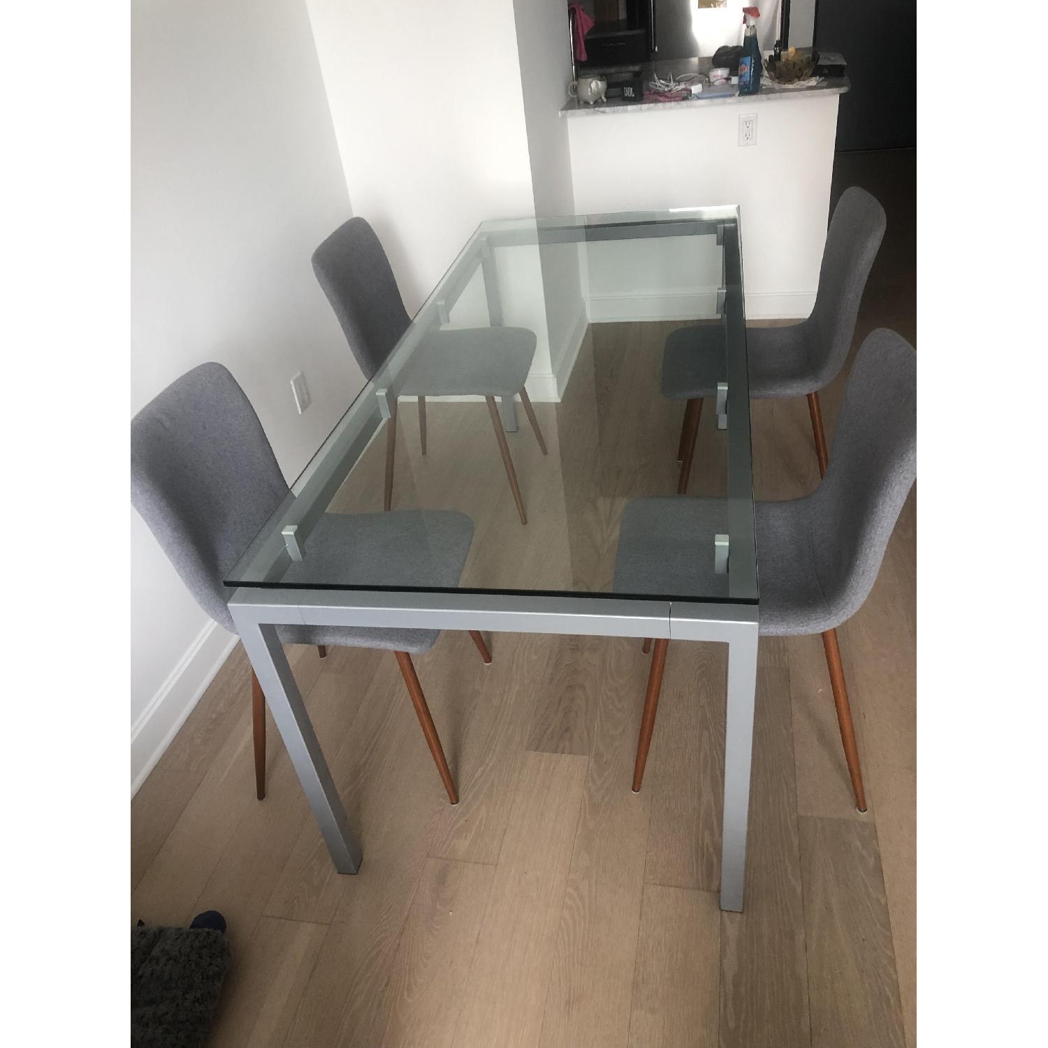 CB2 Glass Top Dining Table - image-1