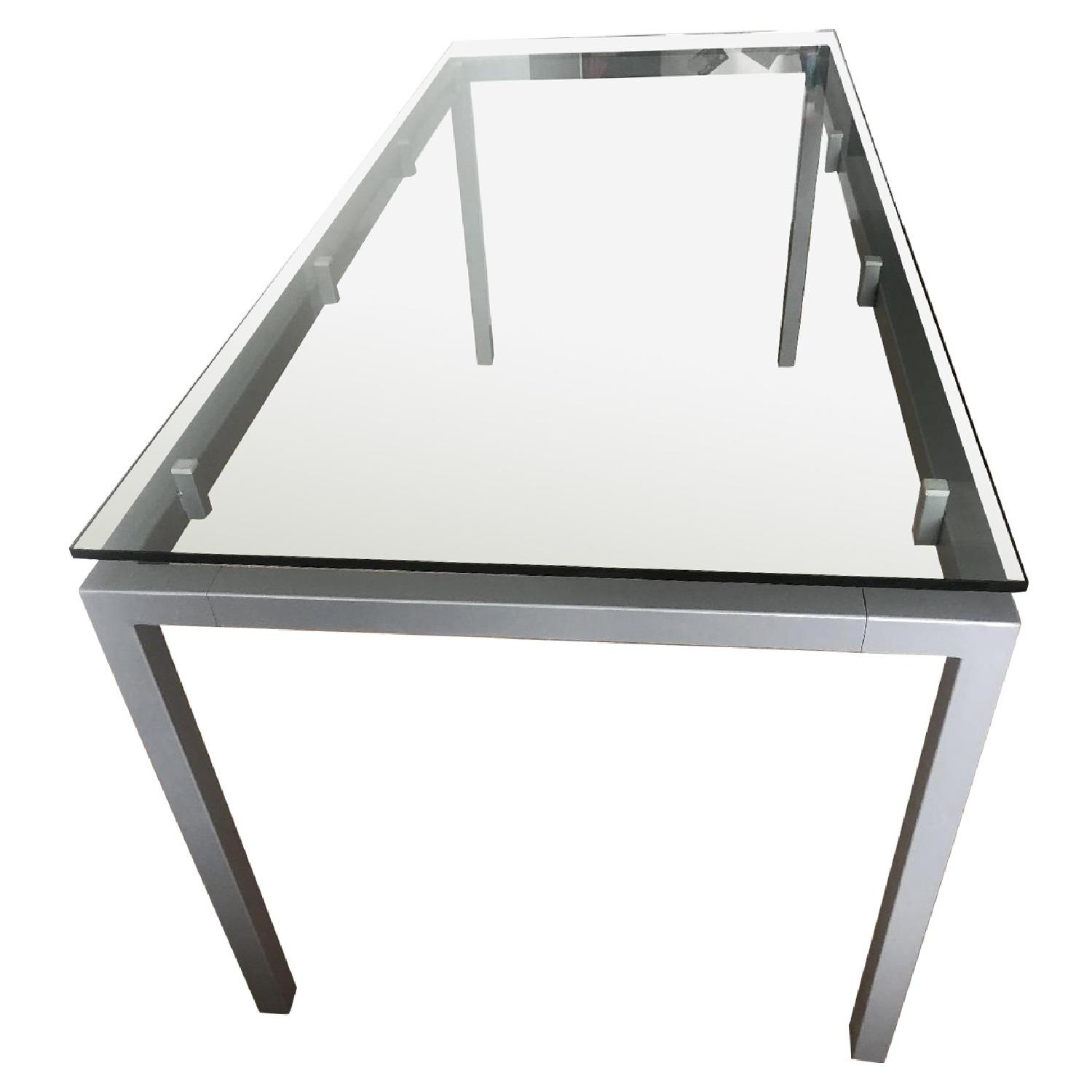 CB2 Glass Top Dining Table - image-0