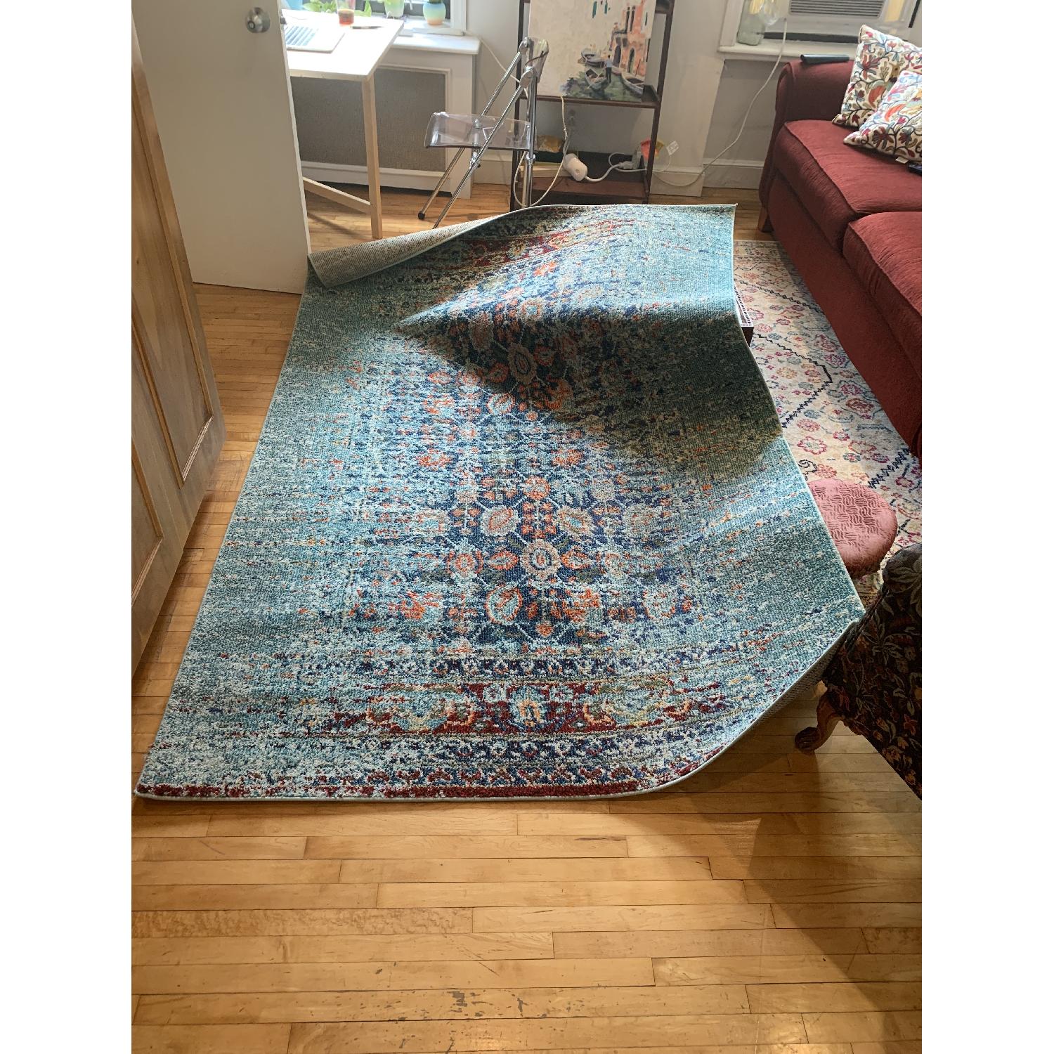 Mercury Row Blue Patterned Area Rug - image-1
