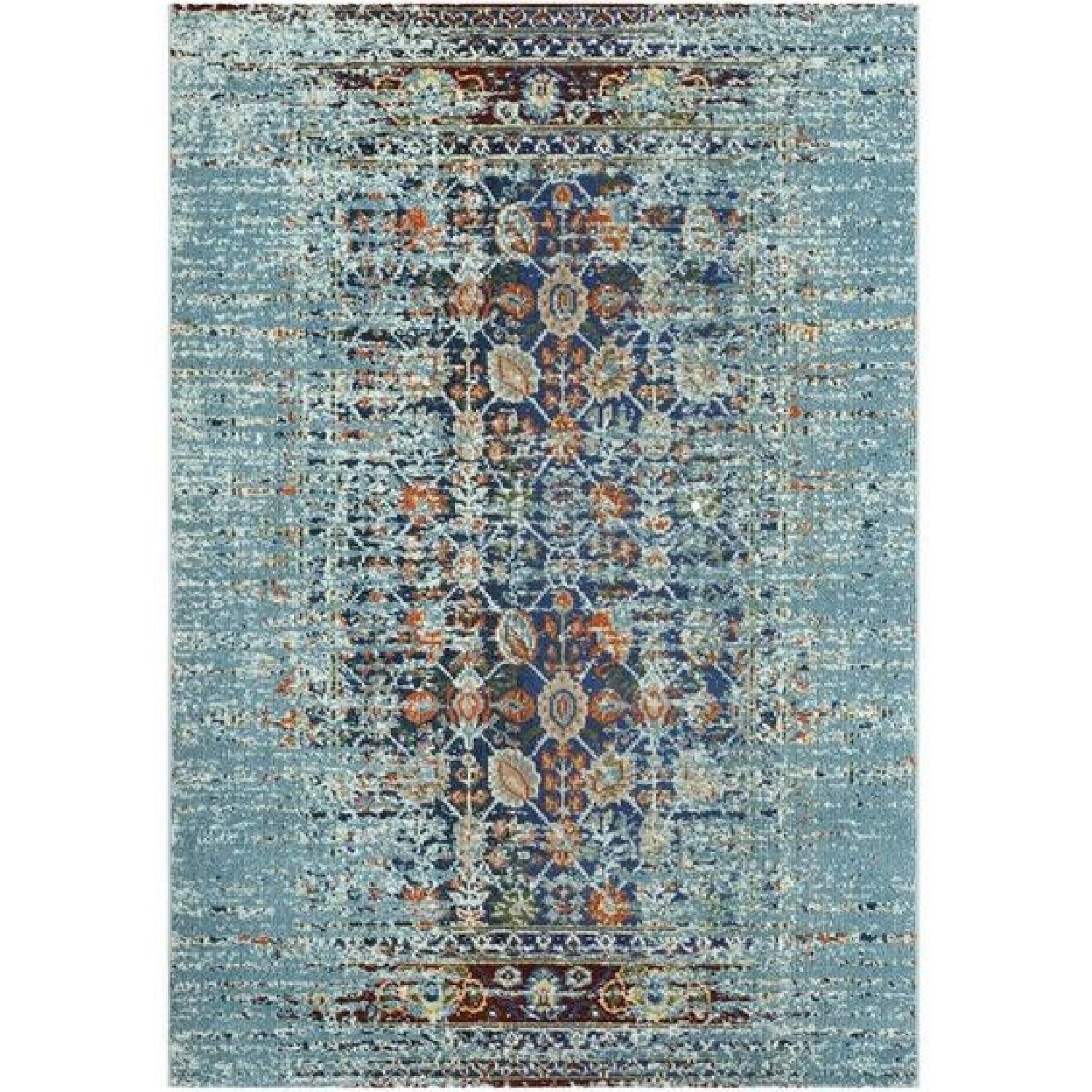 Mercury Row Blue Patterned Area Rug - image-0