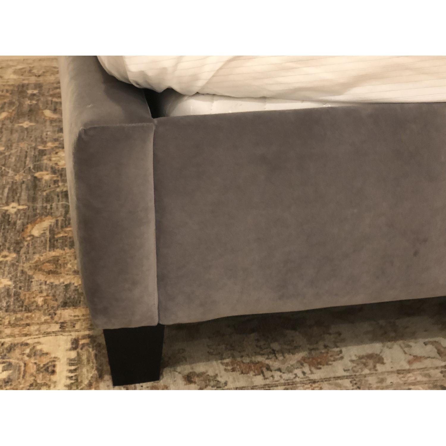 Mitchell Gold Butler King Grey Velvet Upholstered Bed Frame - image-3