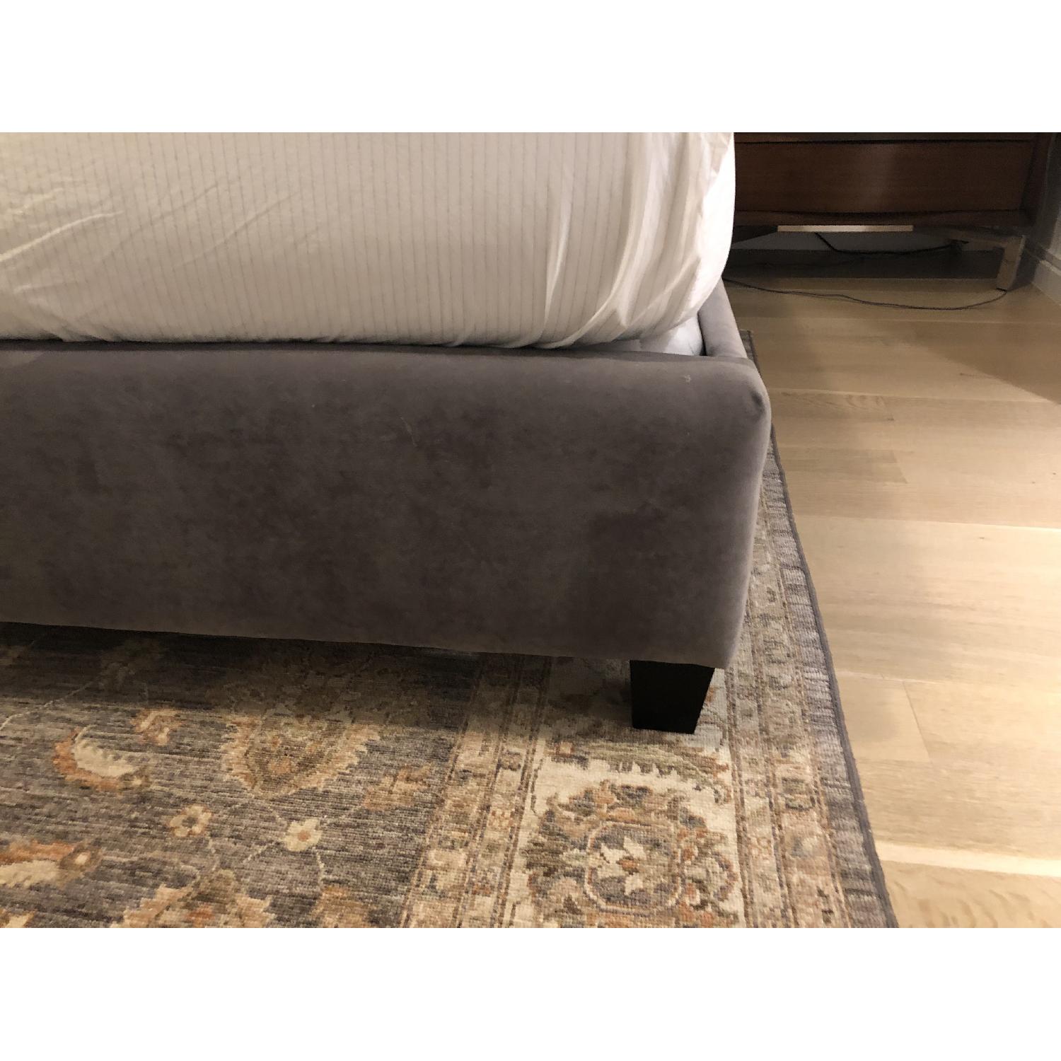 Mitchell Gold Butler King Grey Velvet Upholstered Bed Frame - image-5
