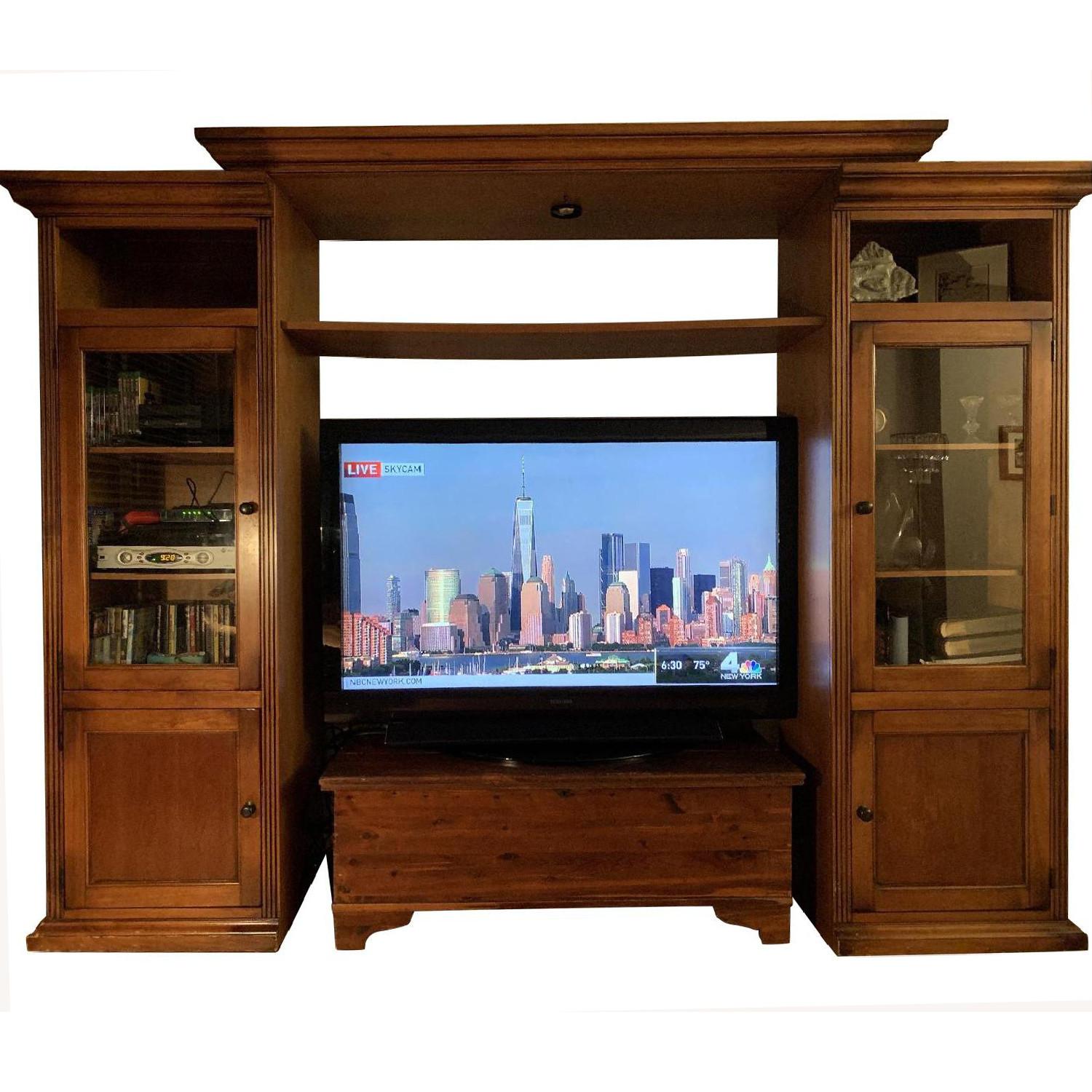 Wood Media Center/Wall Unit - image-0