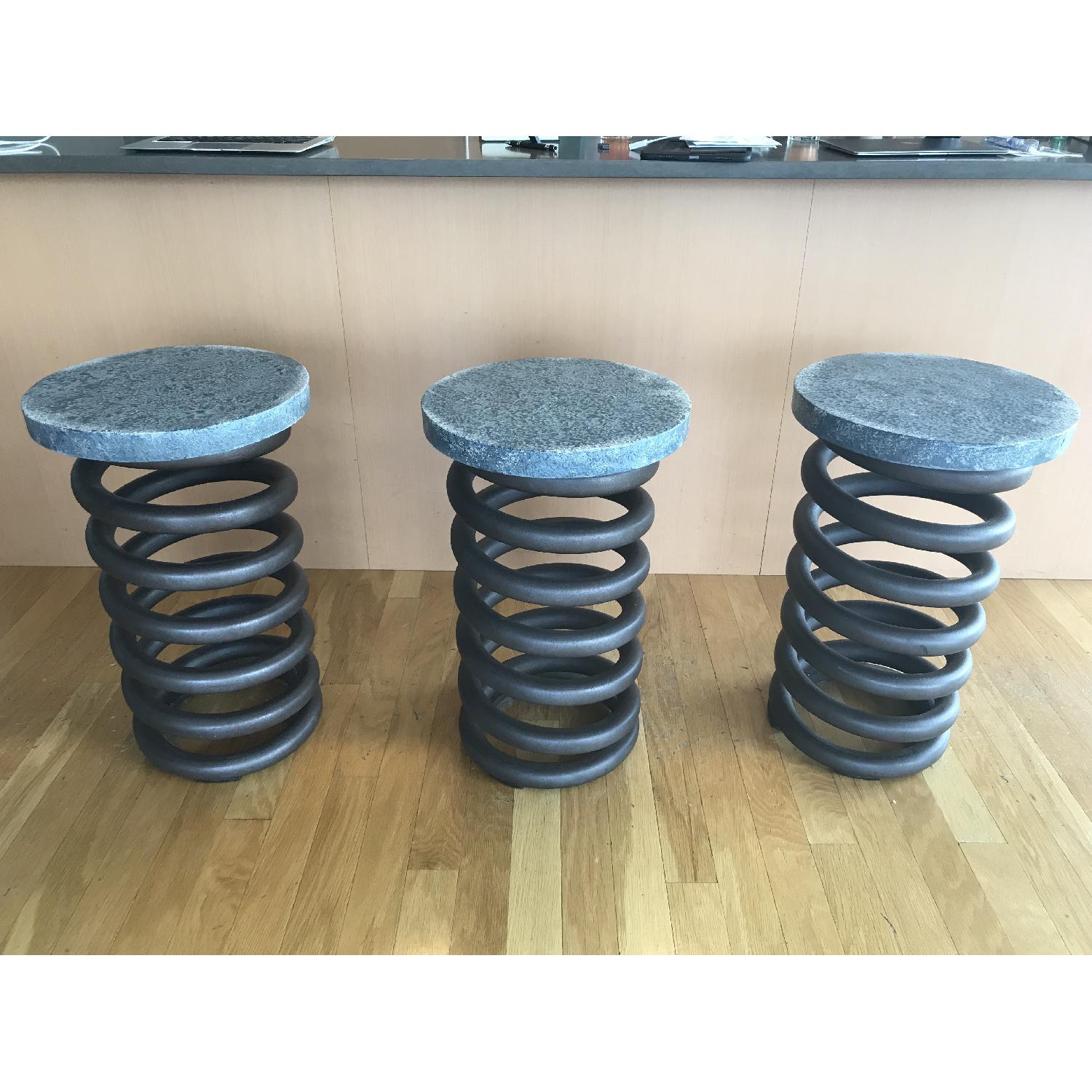 Restoration Hardware Industrial Iron Coil Stools - image-1