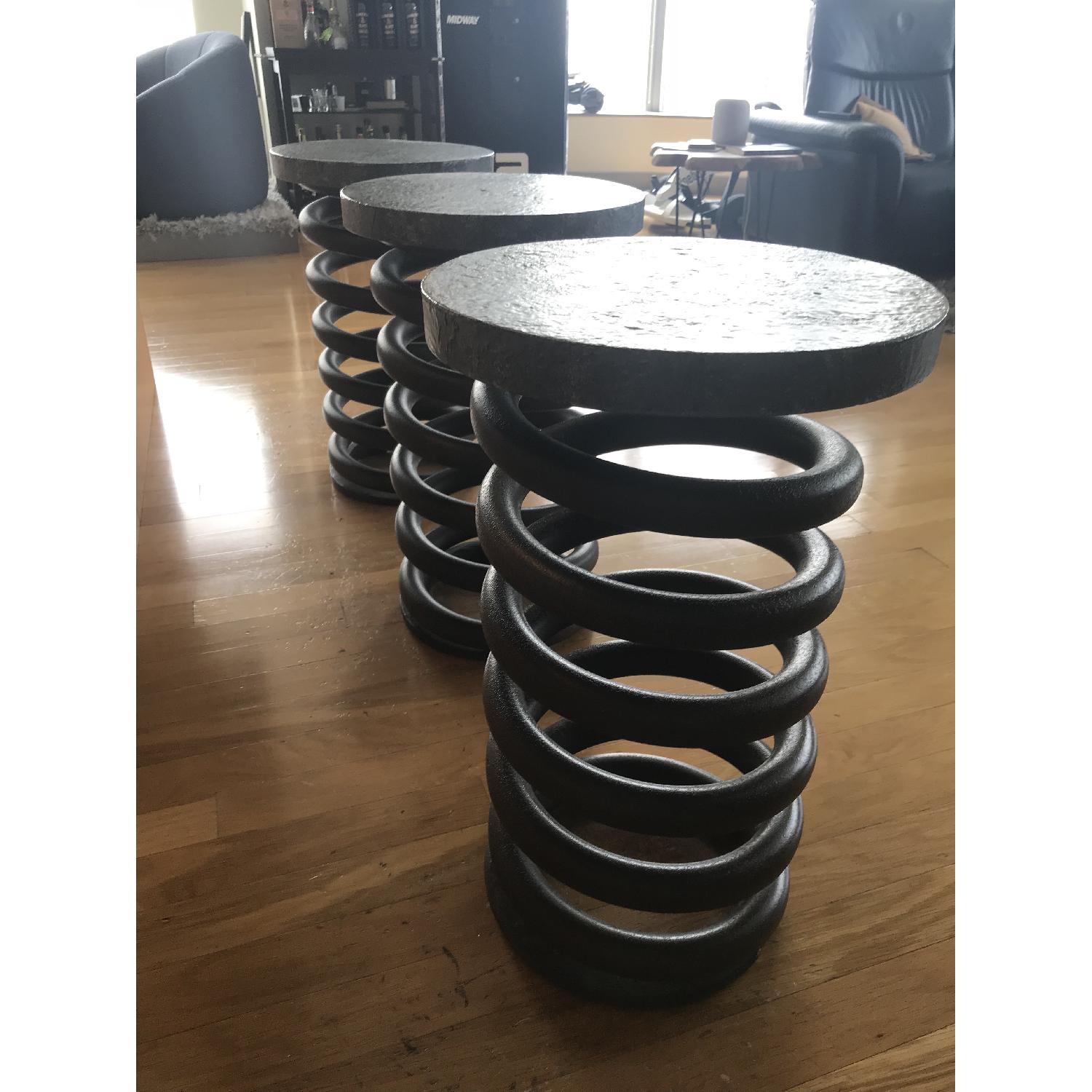 Restoration Hardware Industrial Iron Coil Stools - image-2