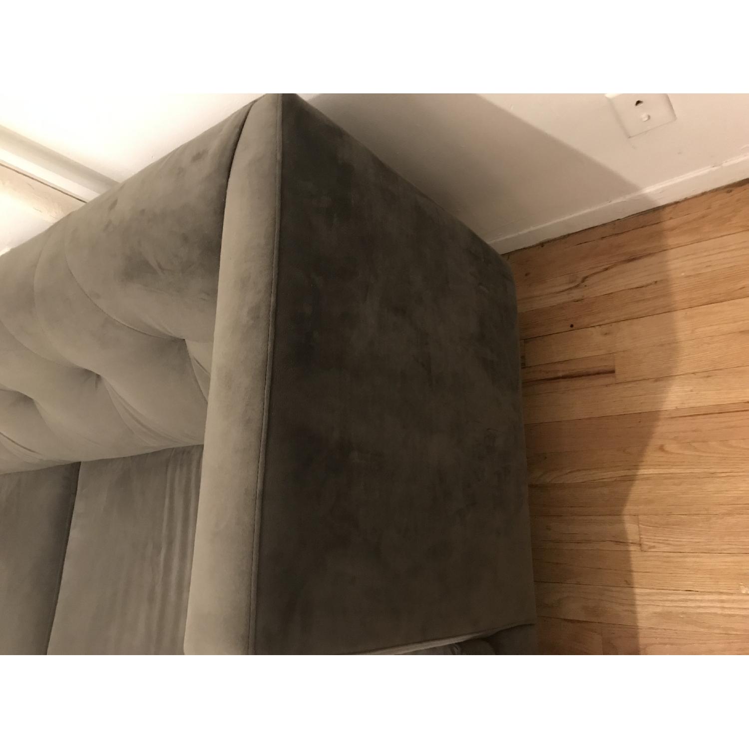 CB2 Grey Velvet Velour Sofa - image-1