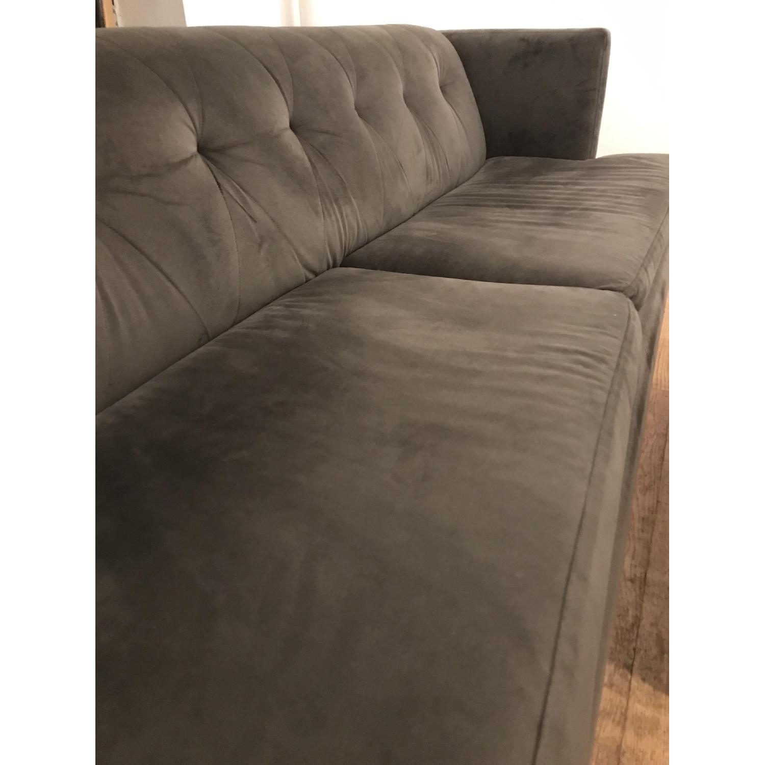 CB2 Grey Velvet Velour Sofa - image-2