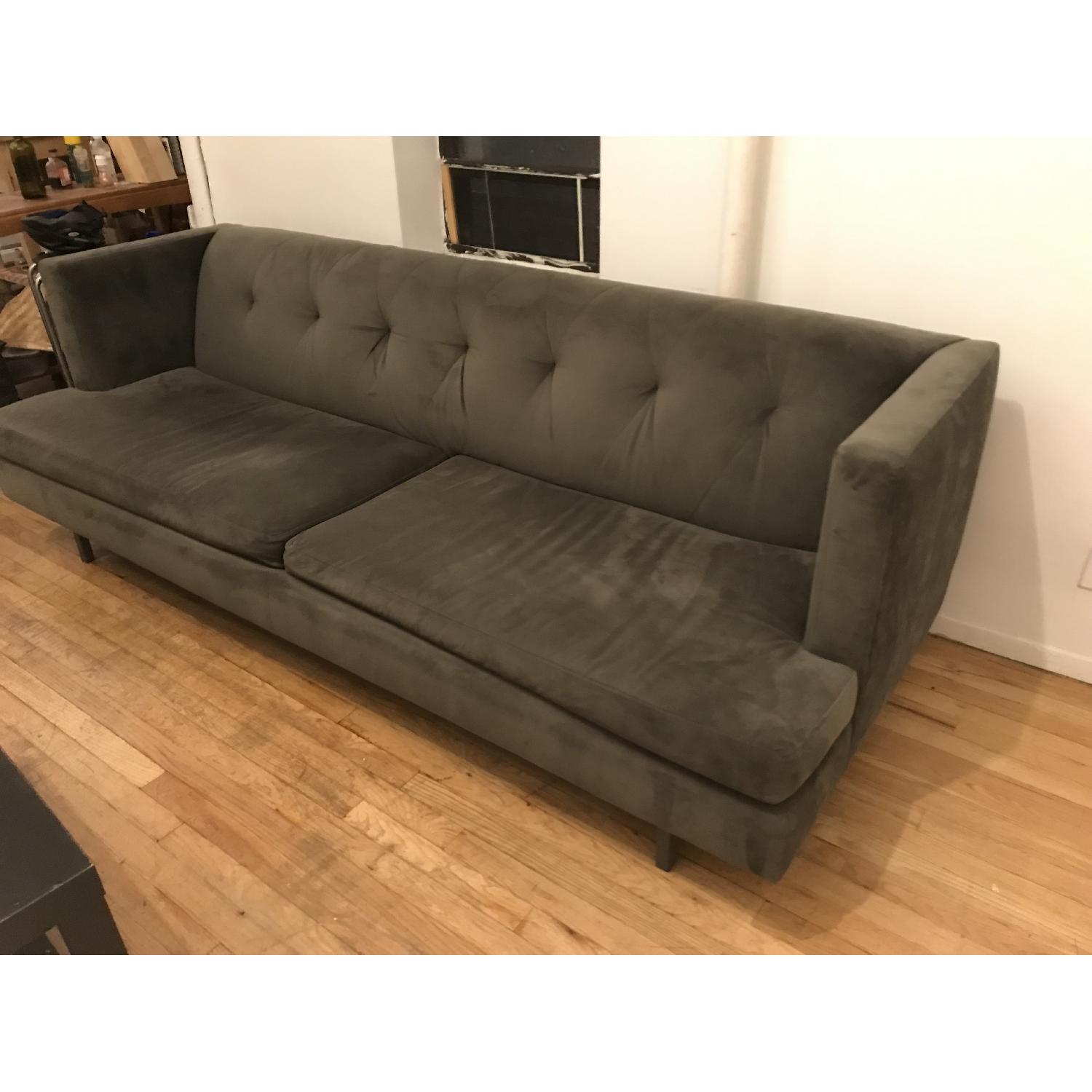 CB2 Grey Velvet Velour Sofa - image-0