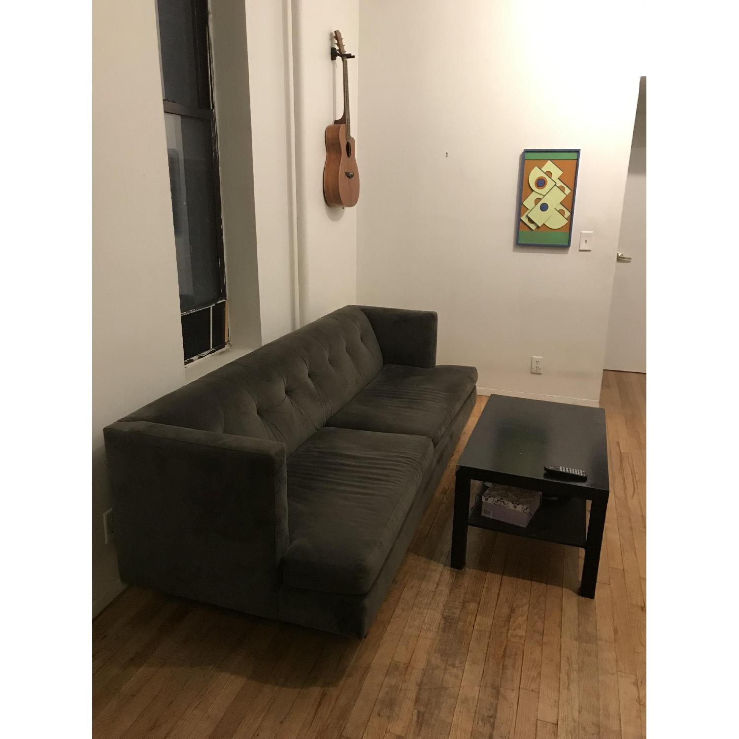 CB2 Grey Velvet Velour Sofa - image-5