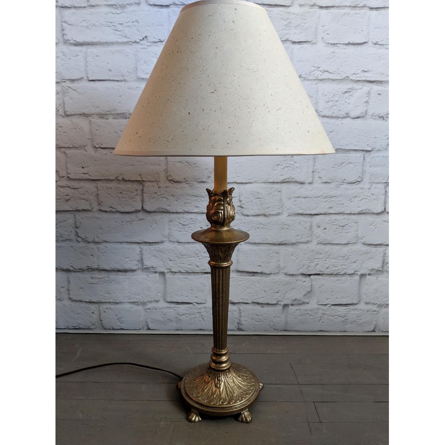 Art Nouveau Style Metal Candlestick Lamps - image-8