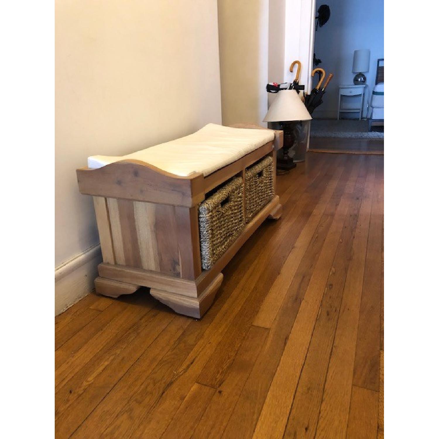 Wood Bench w/ Storage Drawers - image-3