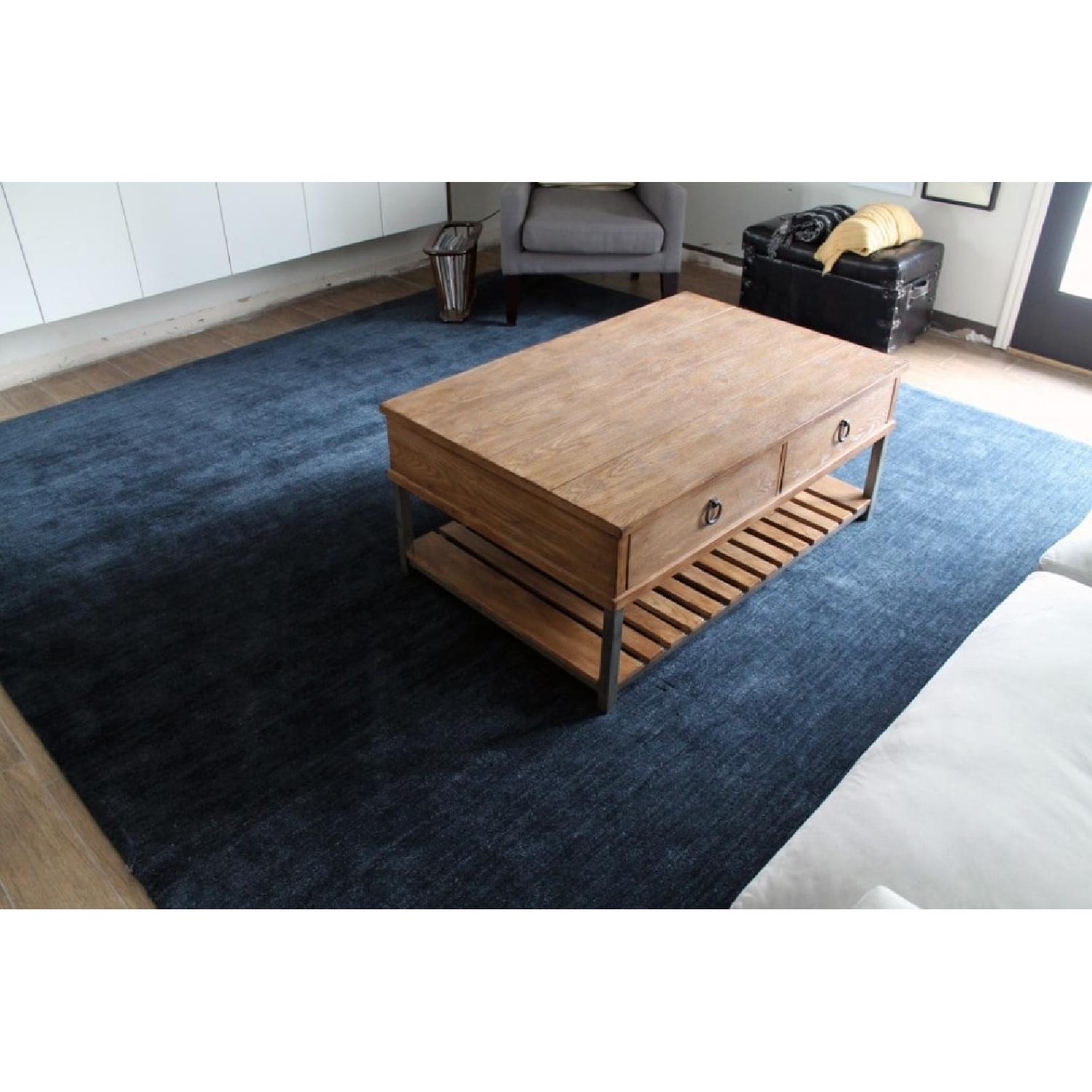 Crate & Barrel Baxter Indigo Wool Rug - image-2