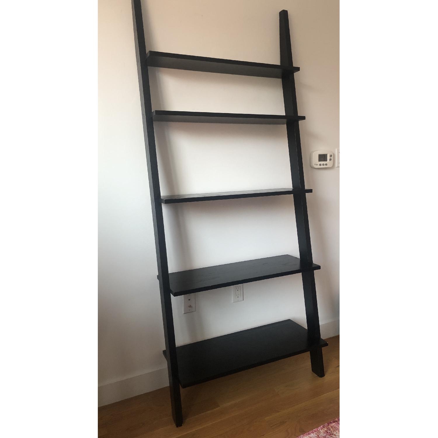 Leaning Ladder Bookshelf in Espresso - image-1