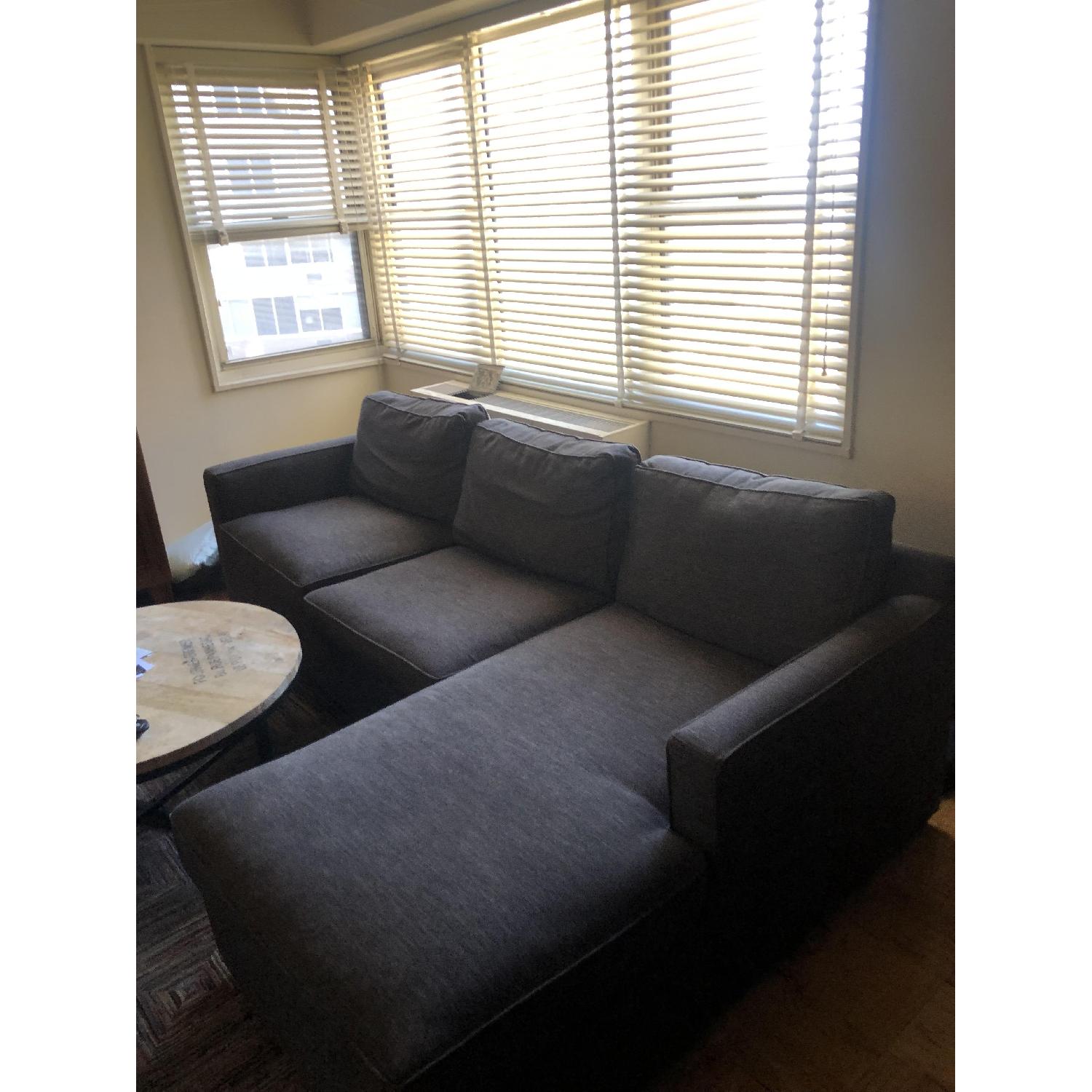 Crate & Barrel 2-Piece Sectional Sofa in Dark Grey - image-1