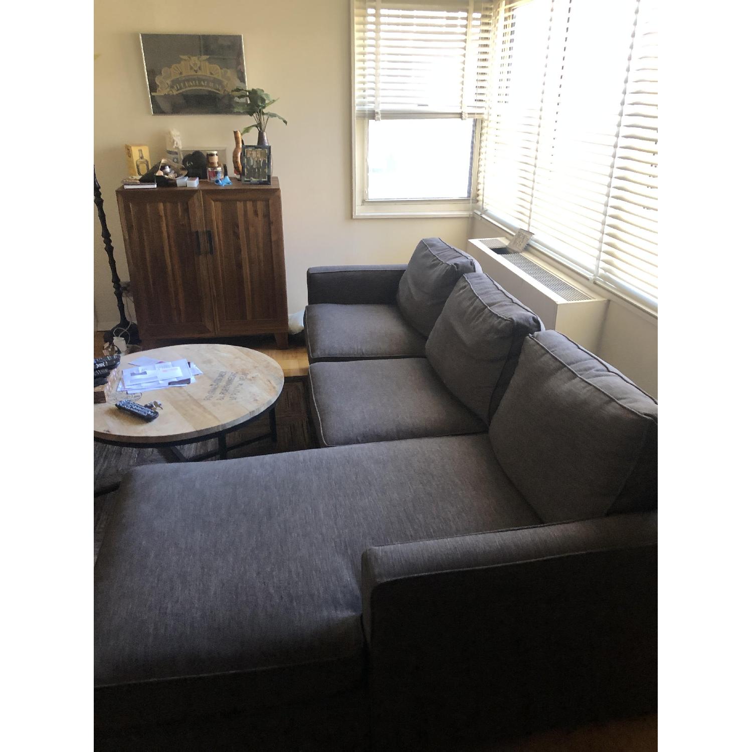 Crate & Barrel 2-Piece Sectional Sofa in Dark Grey - image-2