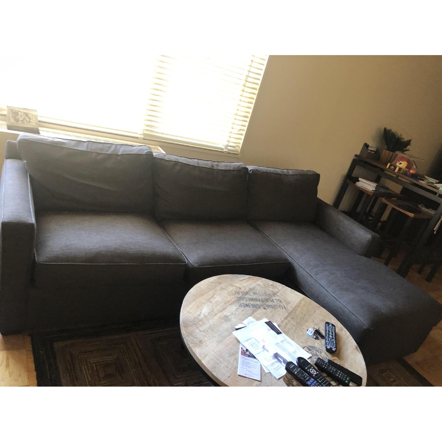 Crate & Barrel 2-Piece Sectional Sofa in Dark Grey - image-3