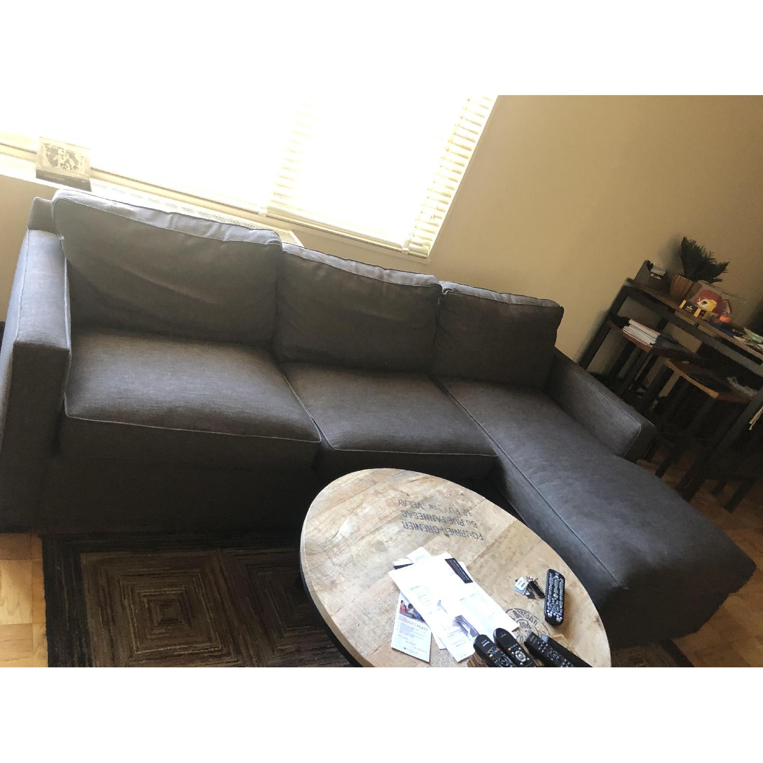 Crate & Barrel 2-Piece Sectional Sofa in Dark Grey - image-5